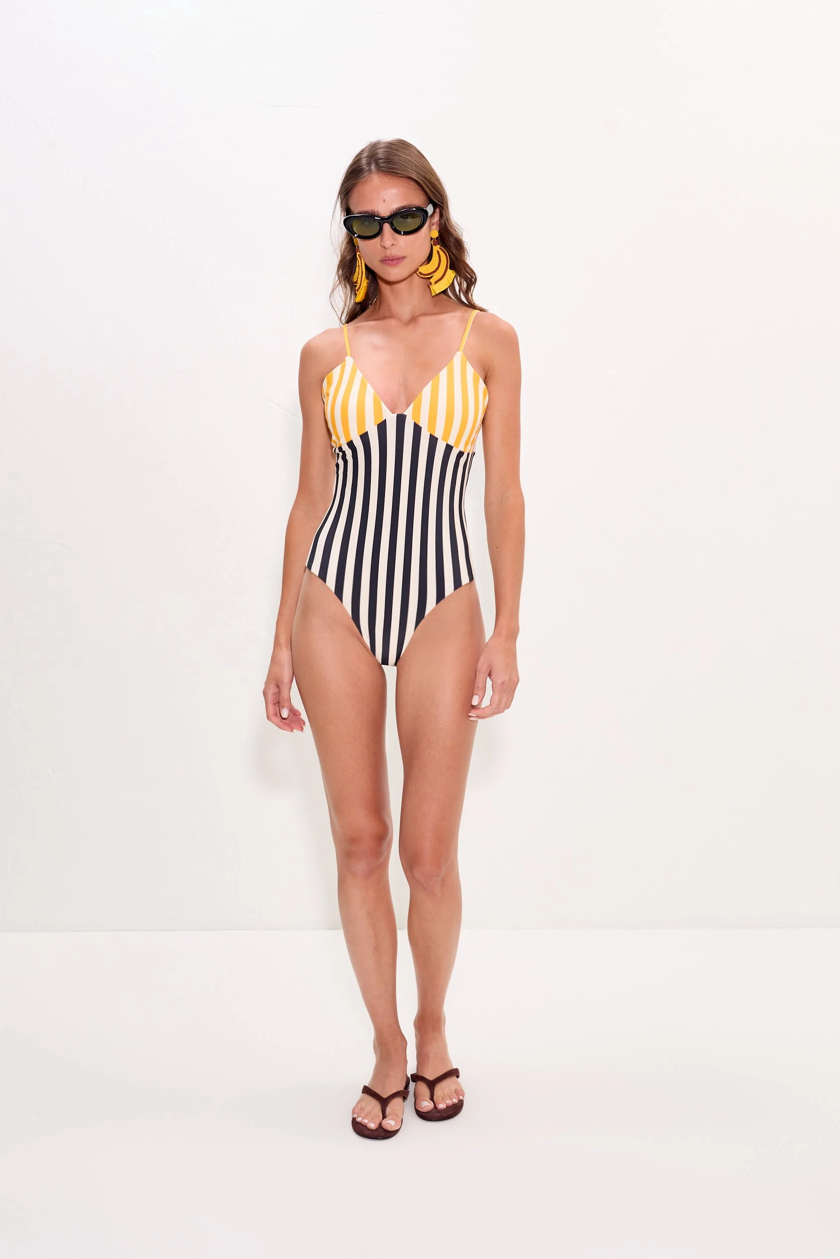 Behati One Piece In Sungold Stripe Combo - 1