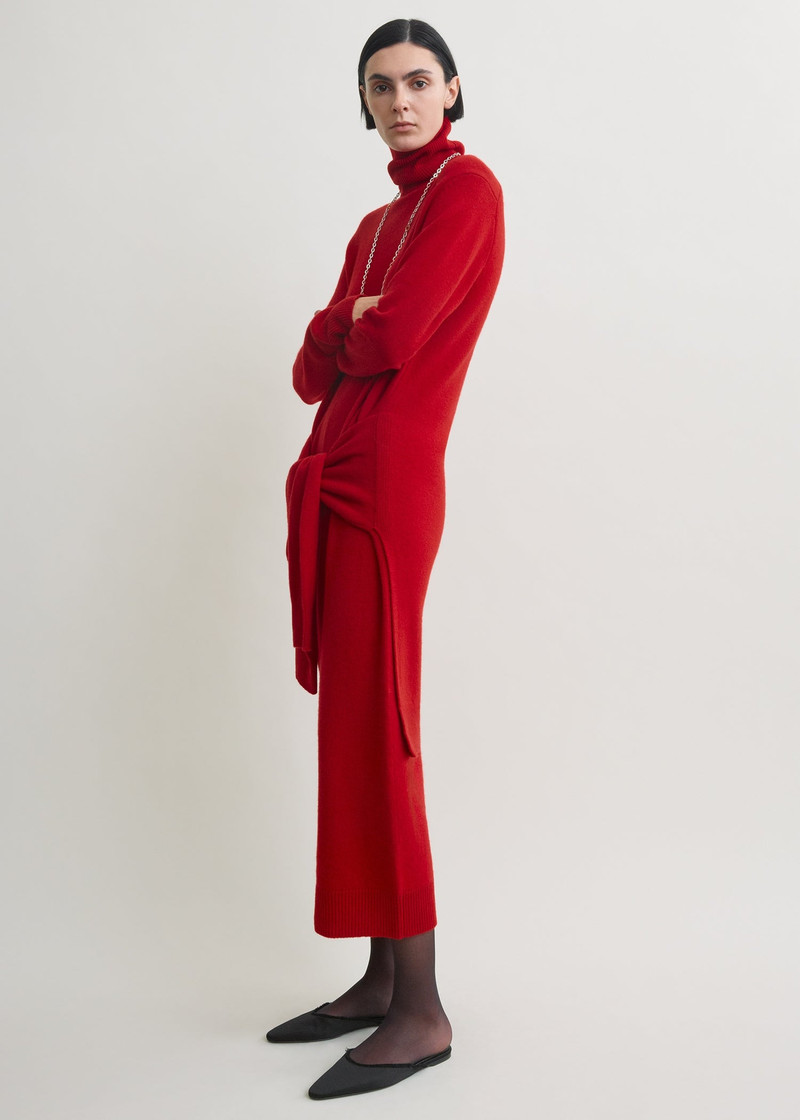 Double-sleeve turtleneck dress poppy 3
