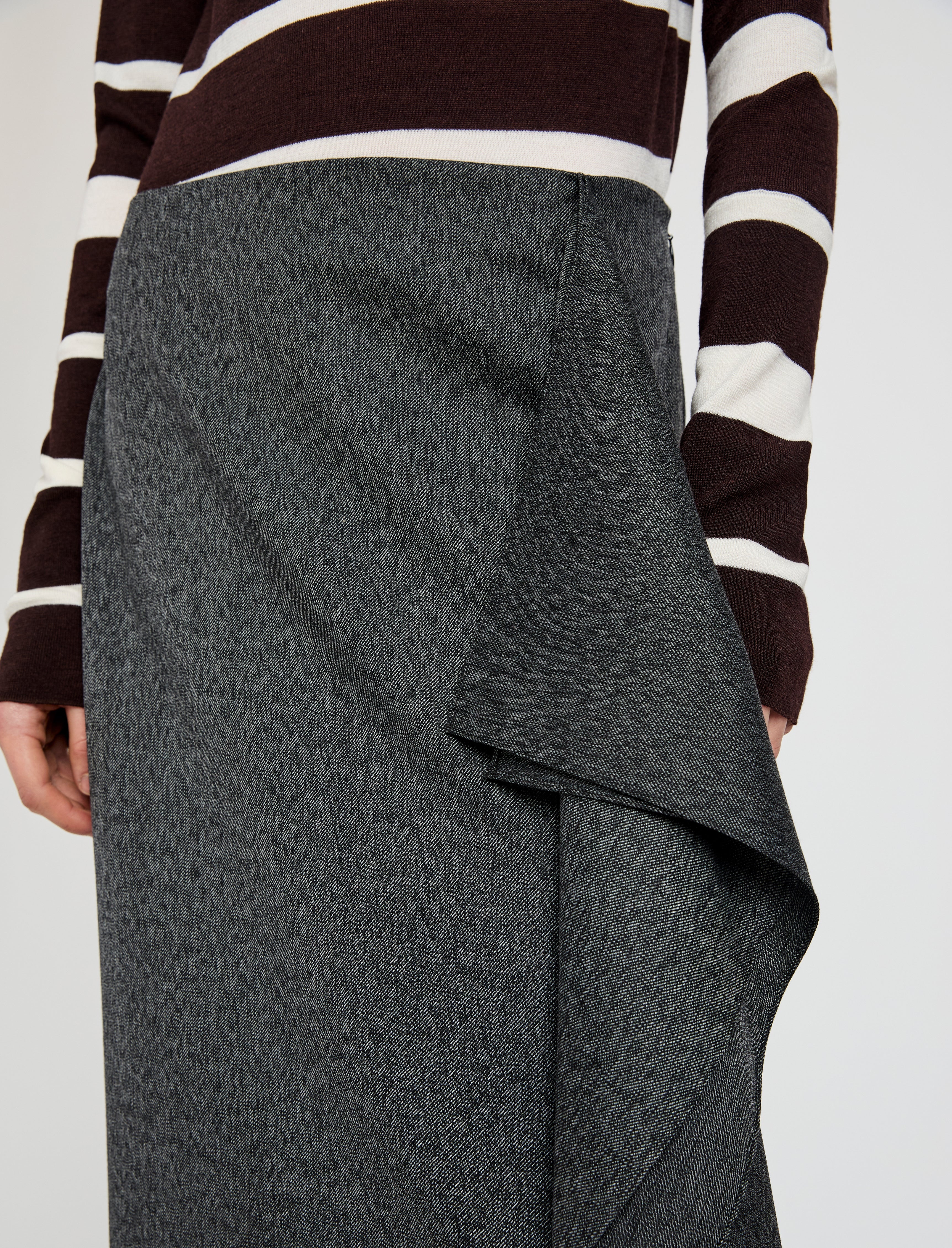 Amery Skirt in Textured Suiting - 5