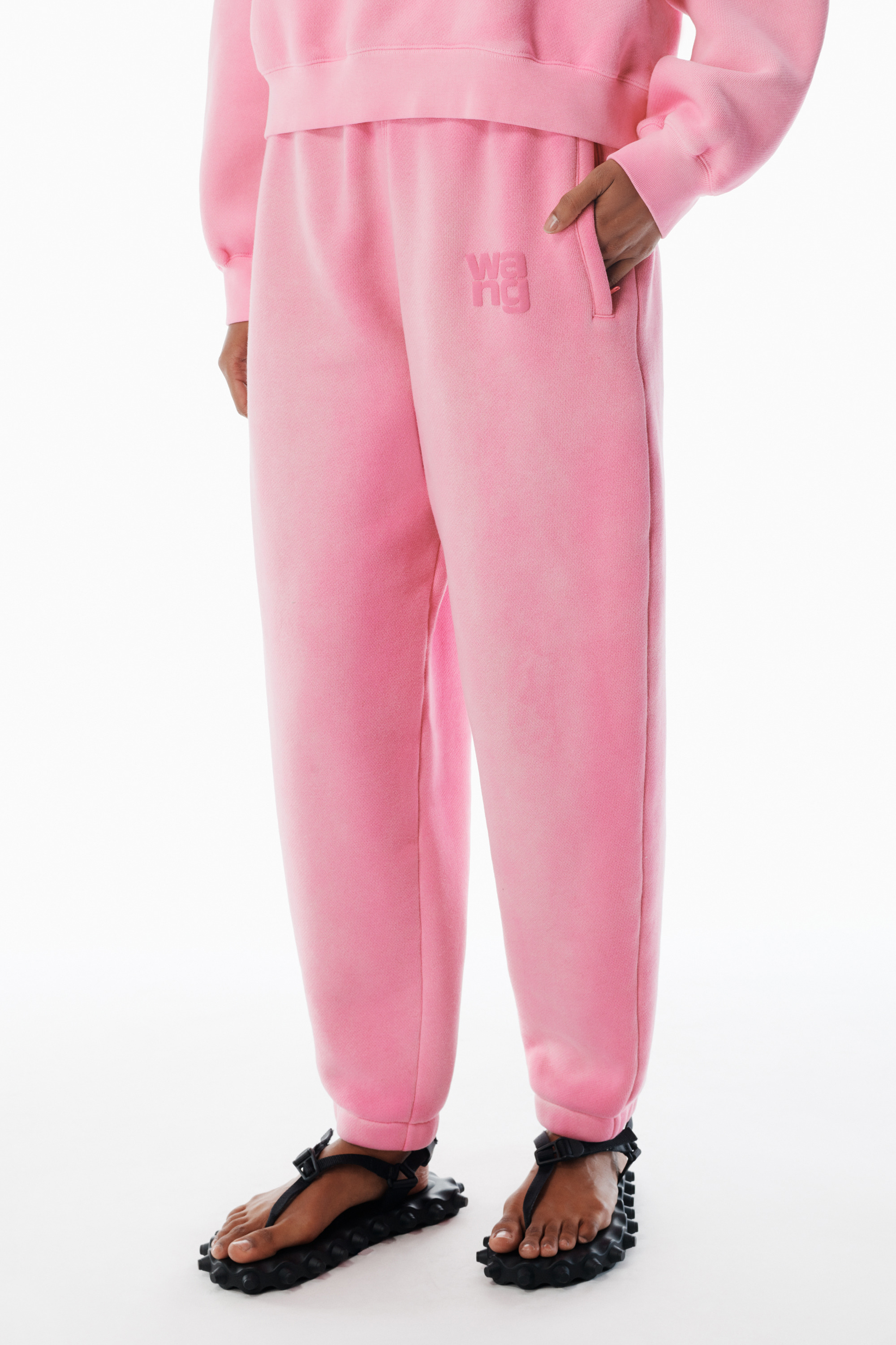 pink puff-print logo sweatpants - 2