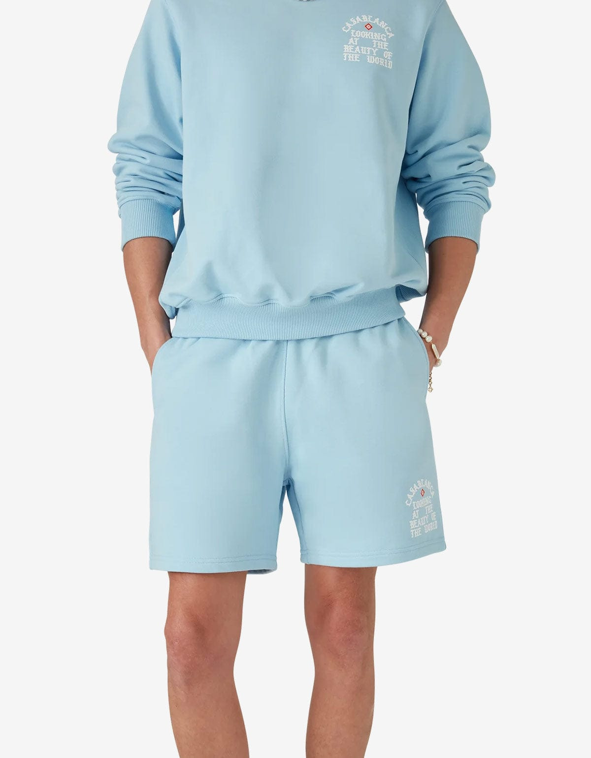 Casablanca Blue Beauty of the World Sweat Shorts - 3