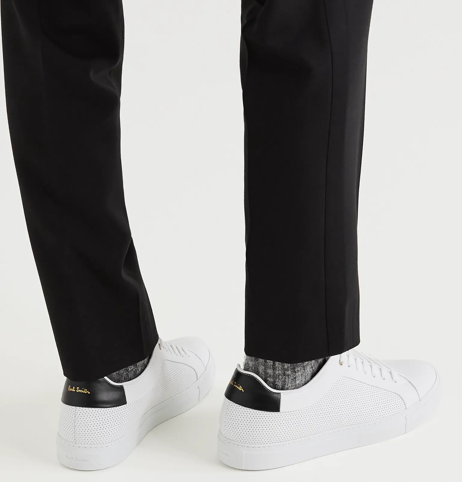 Perforated Leather Sneakers - 4