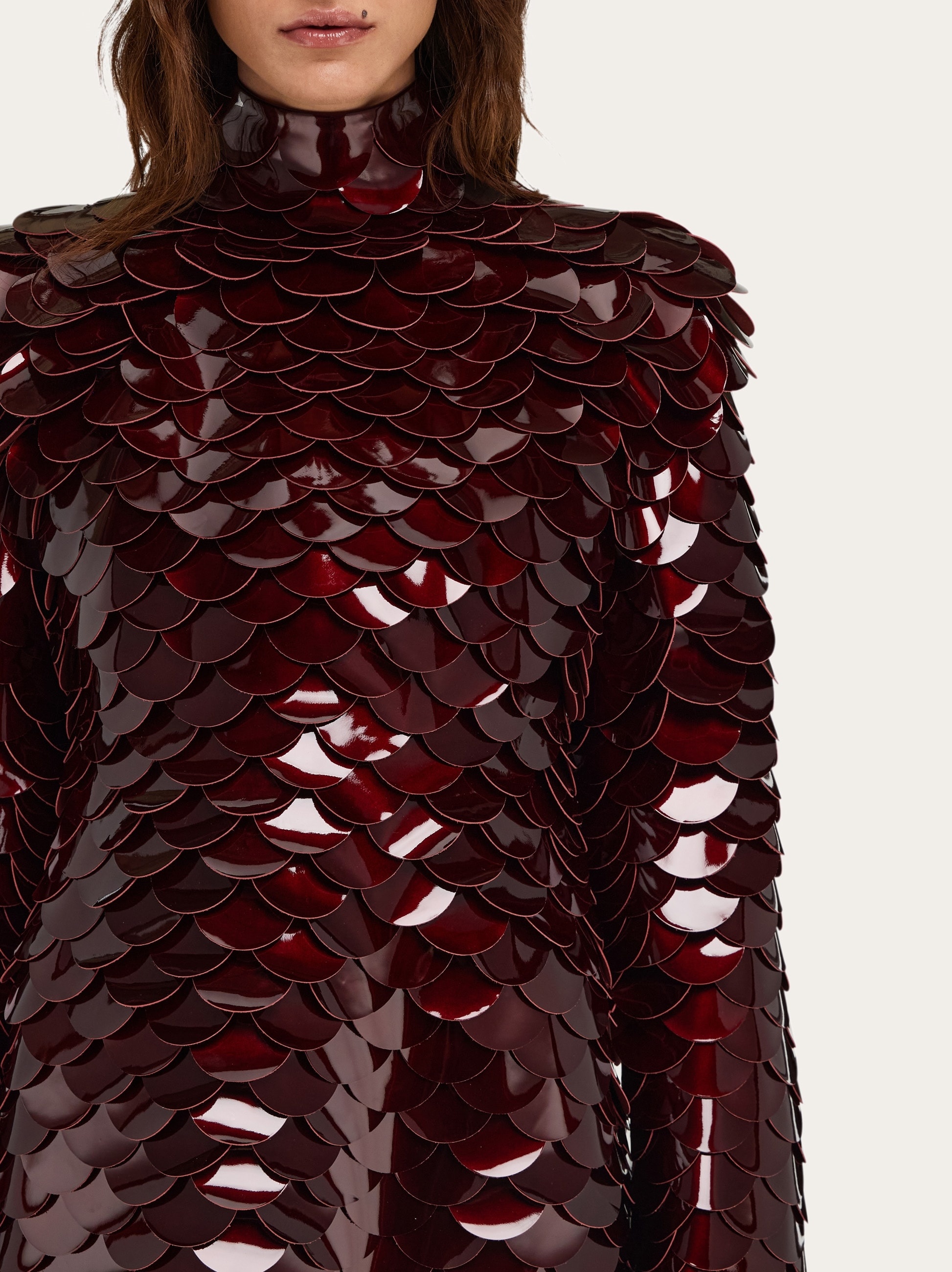 Mini dress with patent leather scales - 5