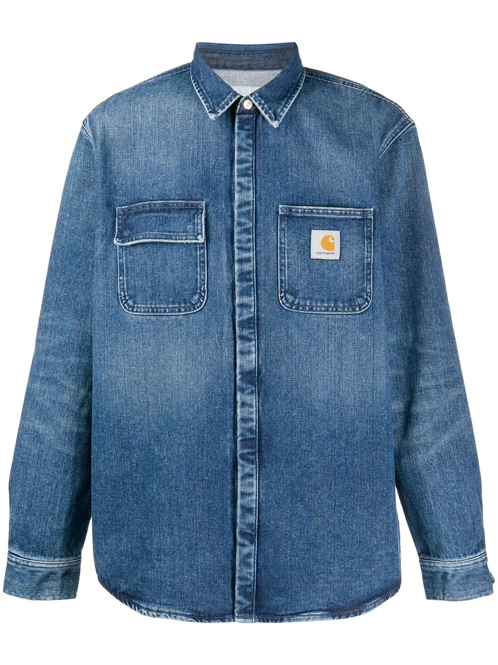 Salinac logo patch denim shirt - 1