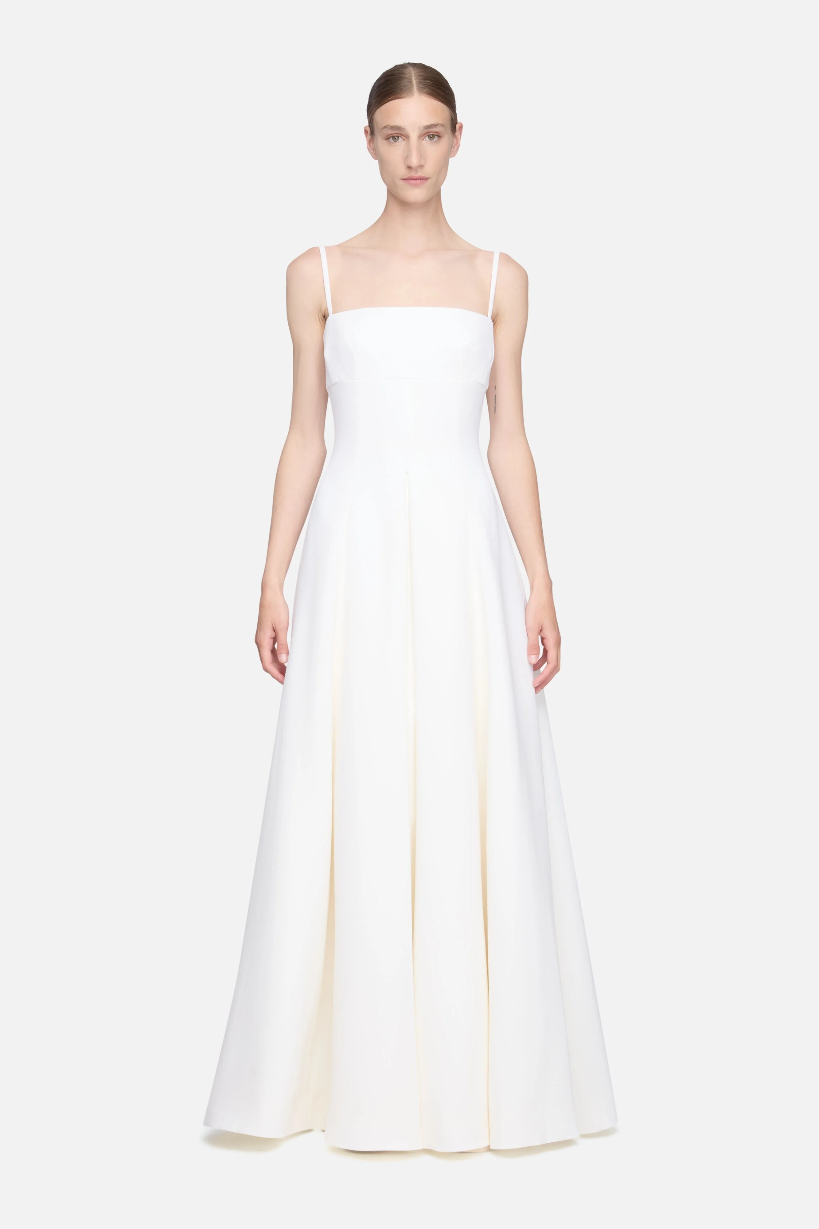 Oceana Dress in Ivory Single Wool Crepe - 1