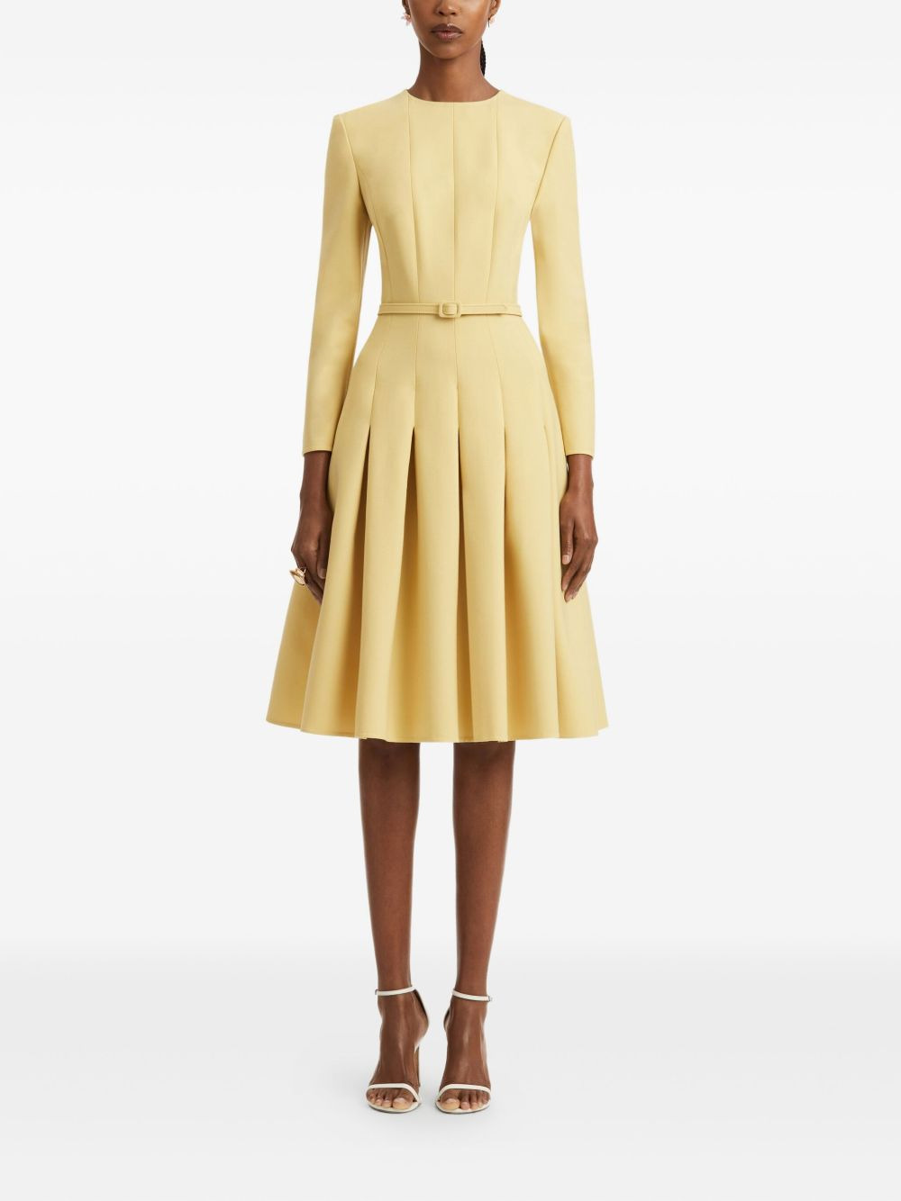 pleated belted dress - 2