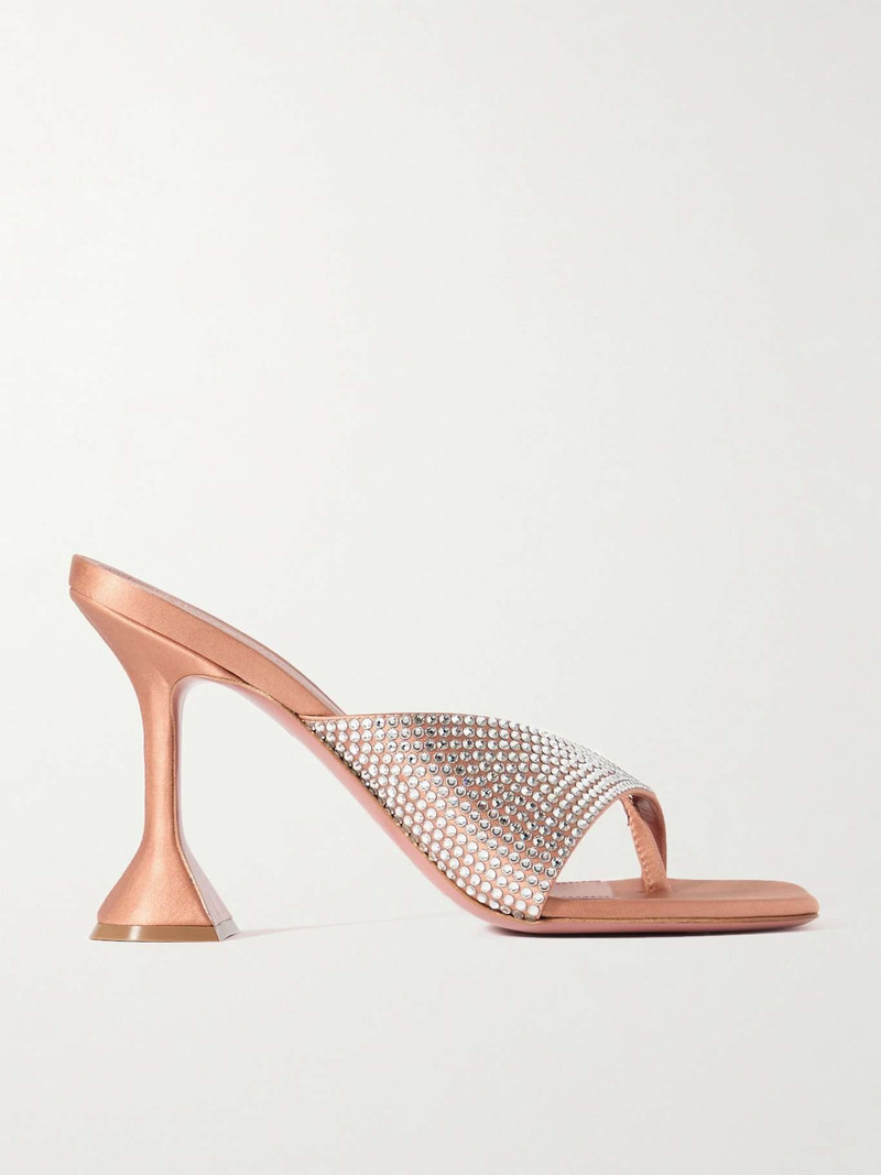 Shiona crystal-embellished satin sandals - 1