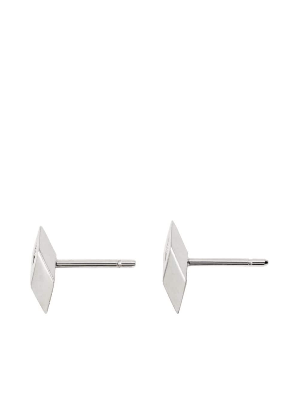 Hollow silver stud earrings - 2