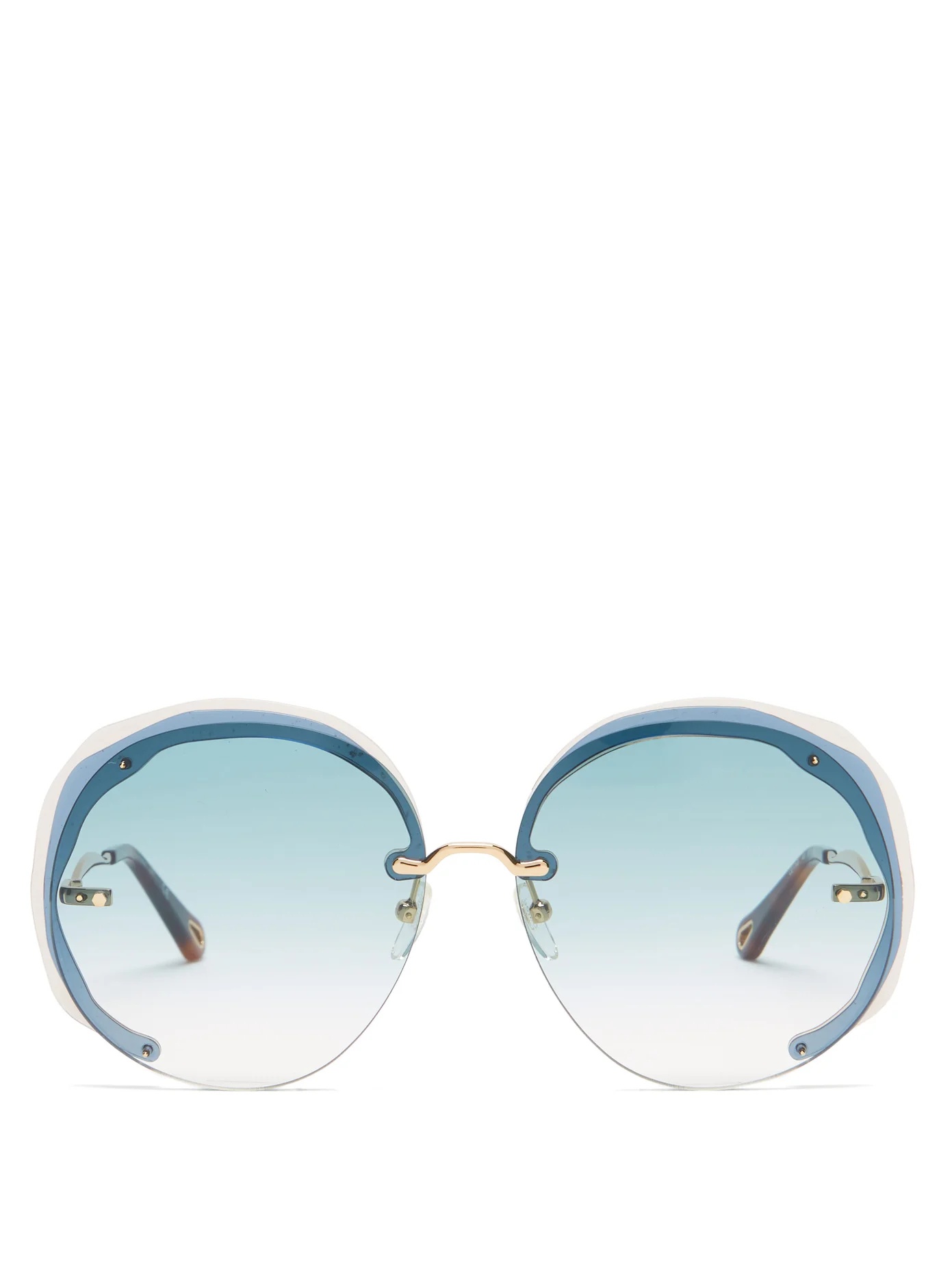 Elaia oversized round metal sunglasses - 1