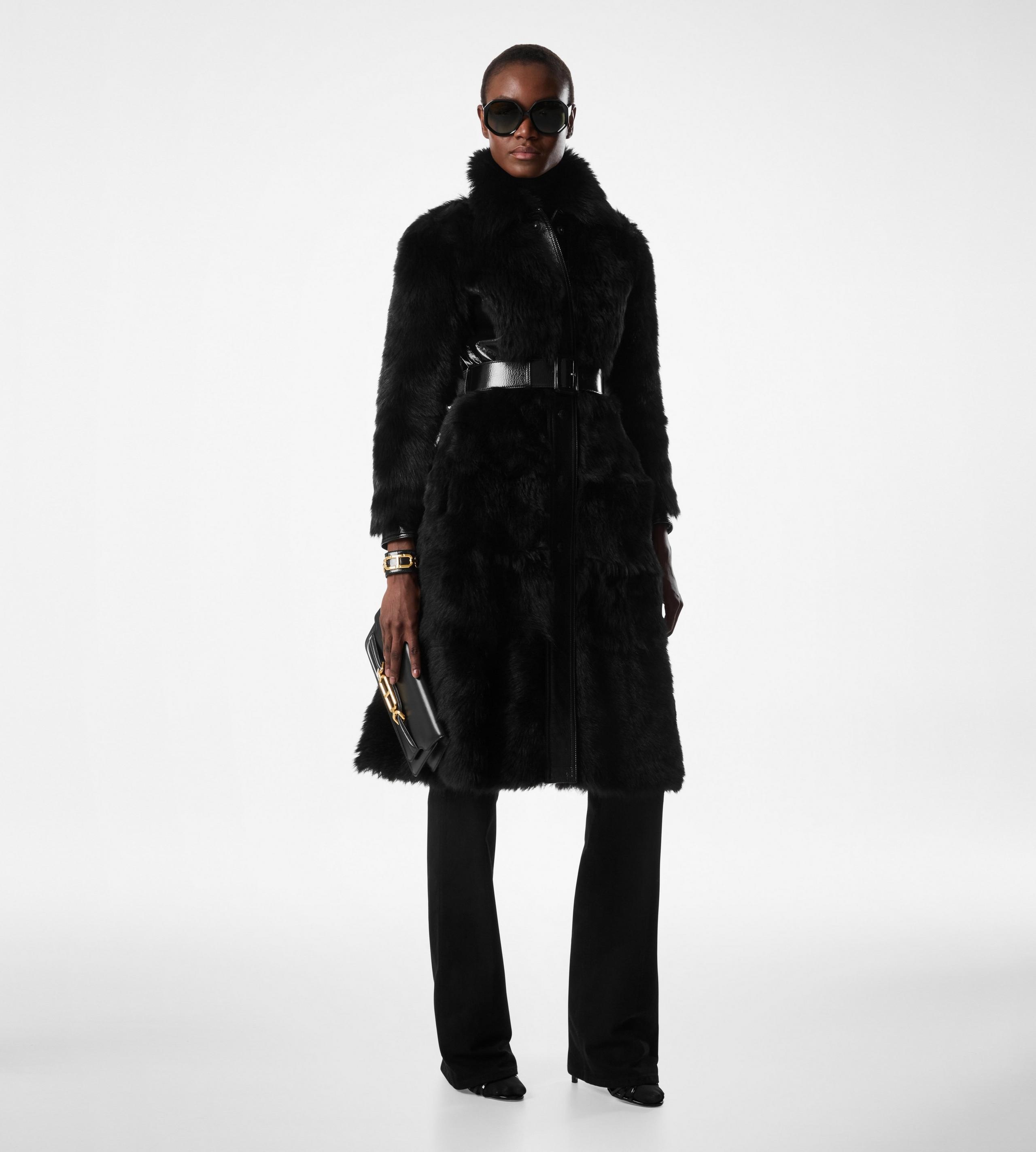 SHEARLING BELTED COAT - 3
