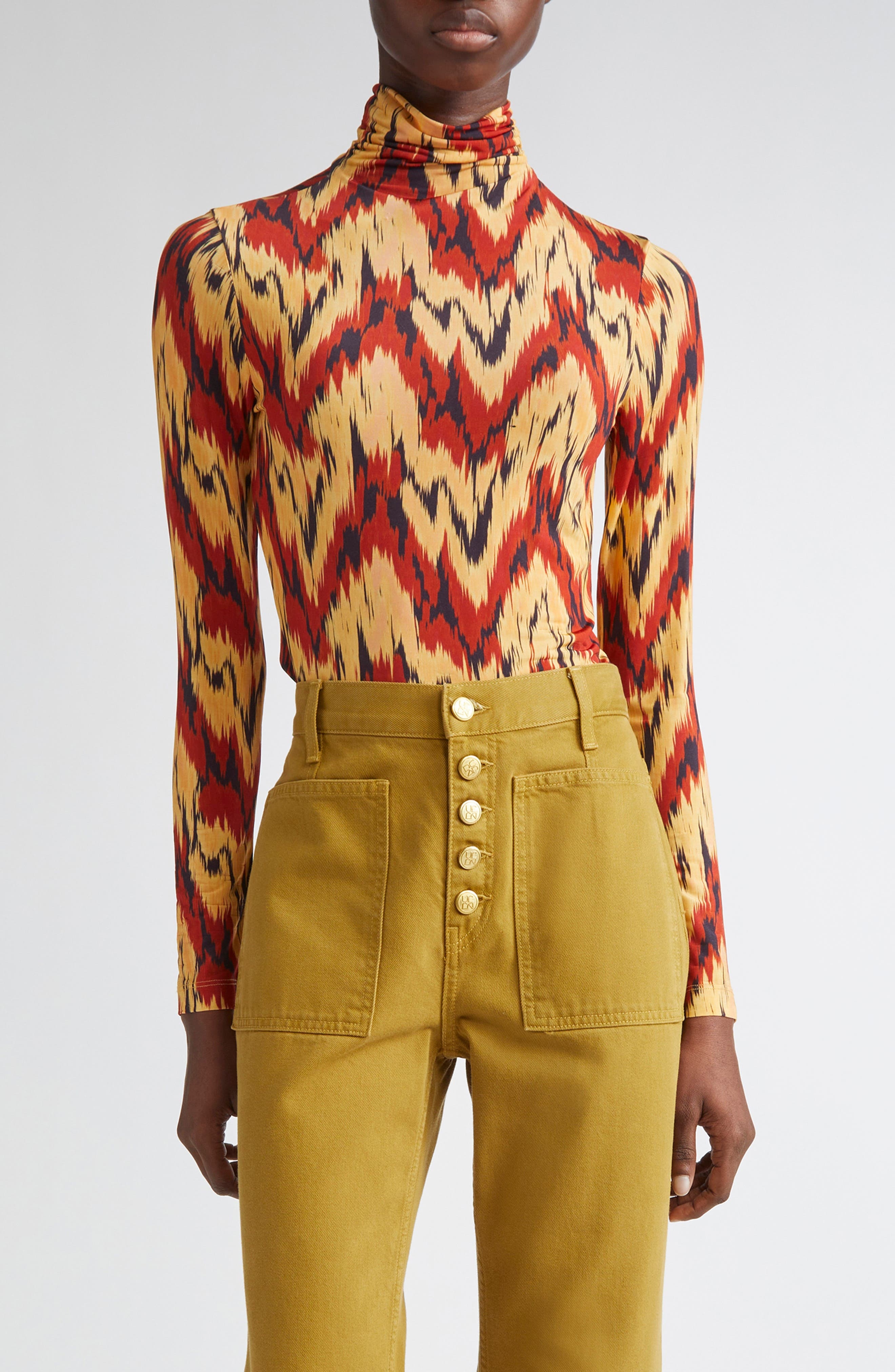 Ulla Johnson Aurelia Long Sleeve Turtleneck in Carnelian at Nordstrom - 1