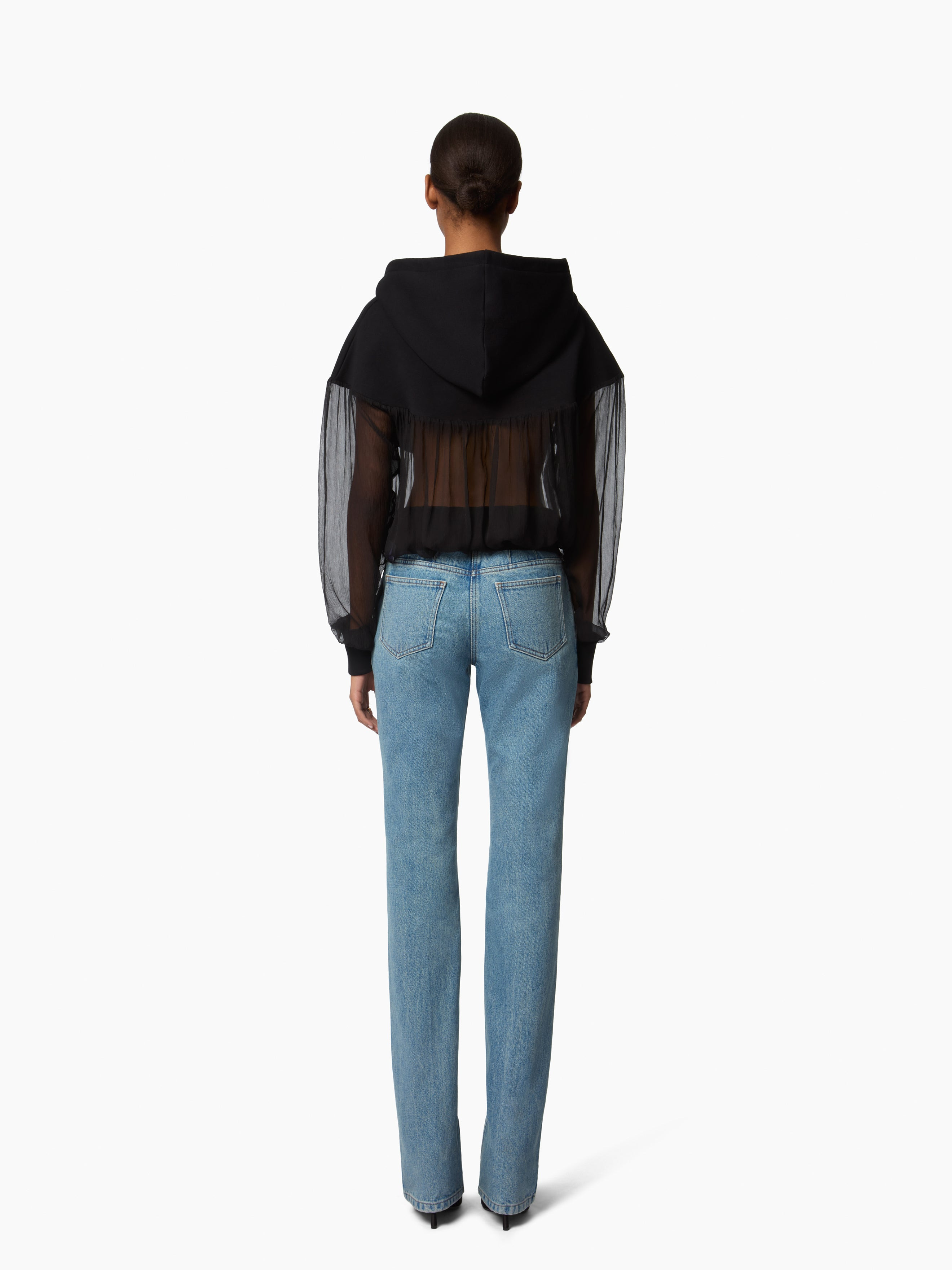 Fluid Chiffon Hoodie - 4