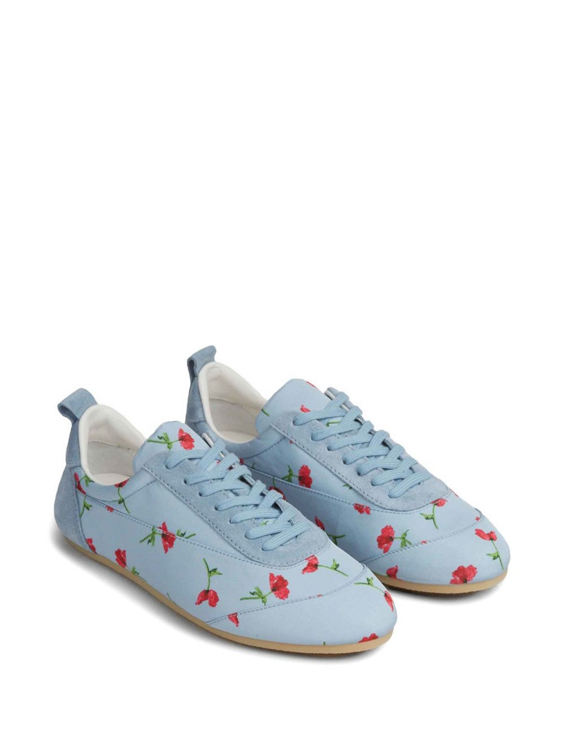 Jil Sander floral-print lace-up sneakers outlook