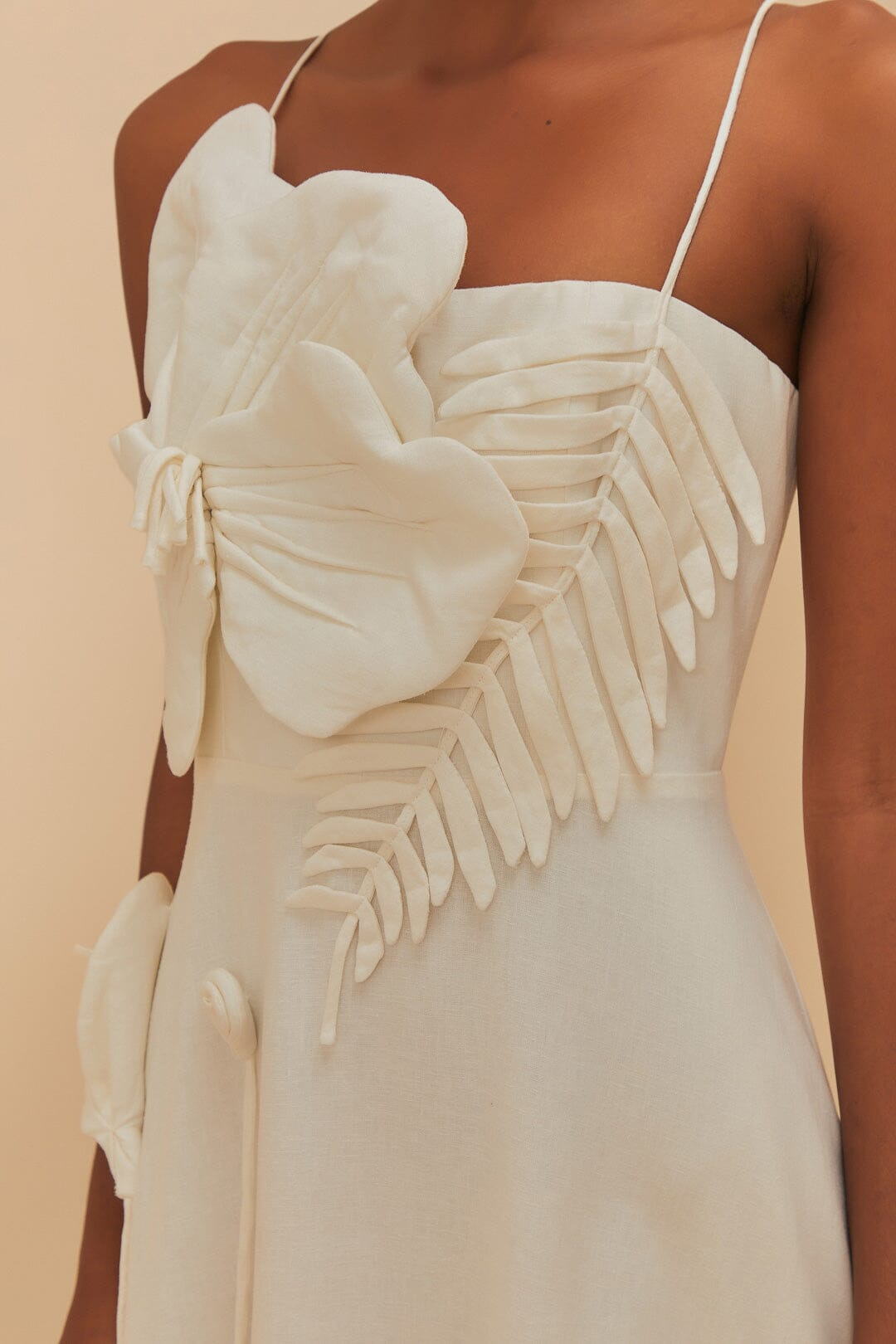 Off-White Garden Lenzing™ Ecovero™ Euroflax™ Midi Dress - 2