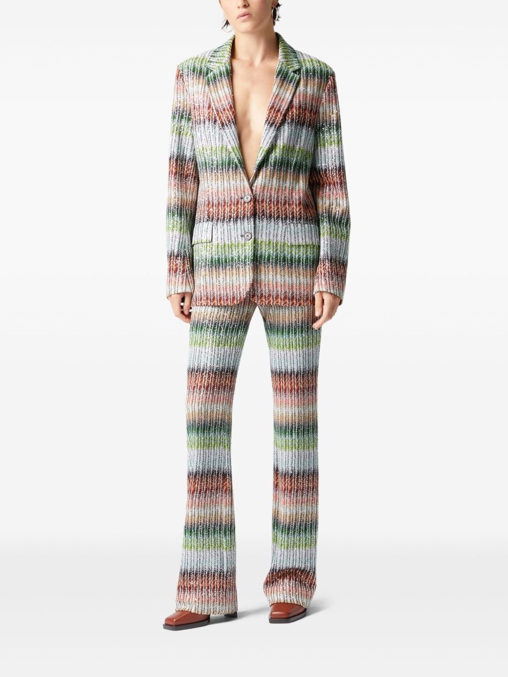 zigzag-woven blazer - 2