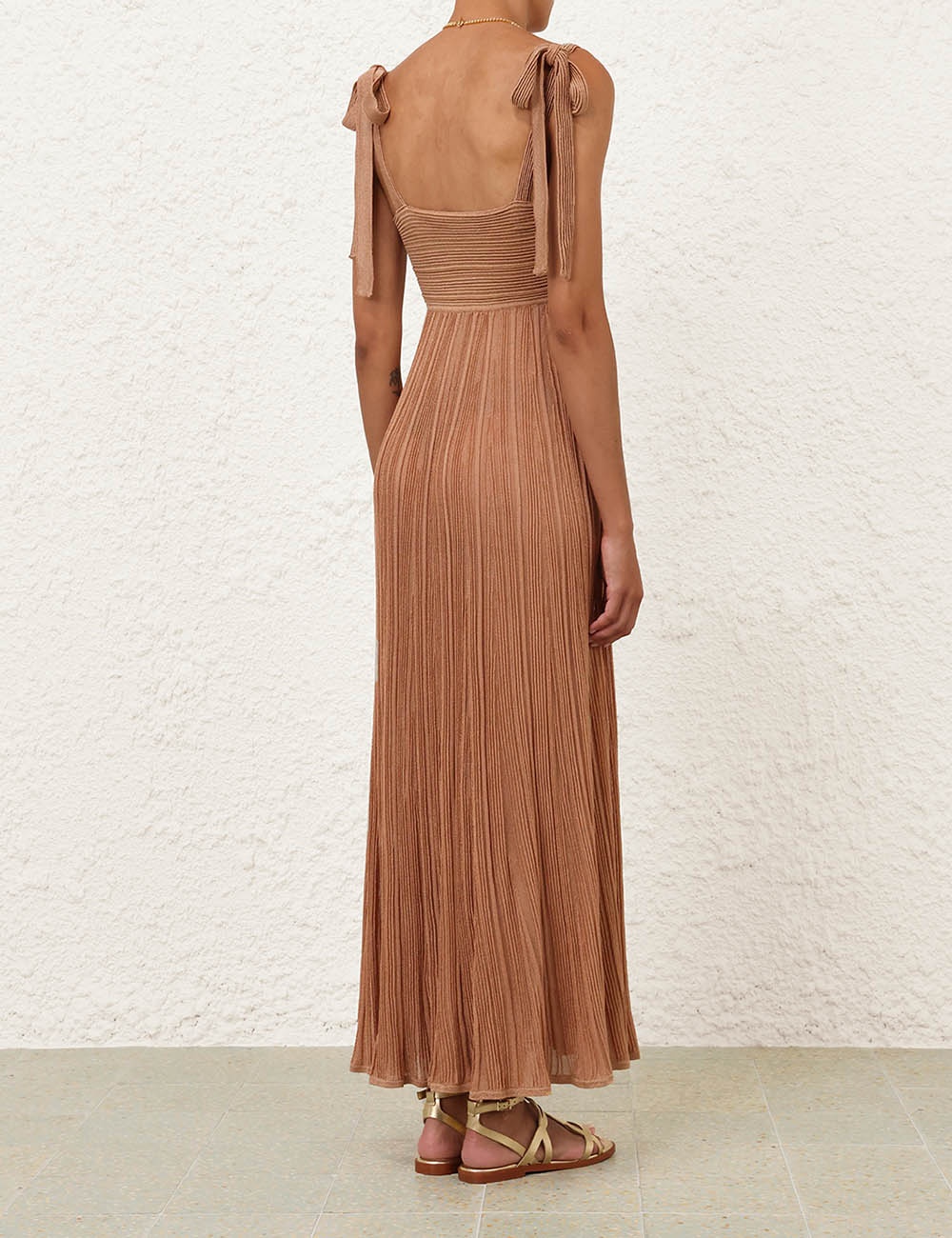 OTTIE METALLIC TIE DRESS - 4
