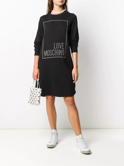 Moschino studded logo sweatshirt dress outlook