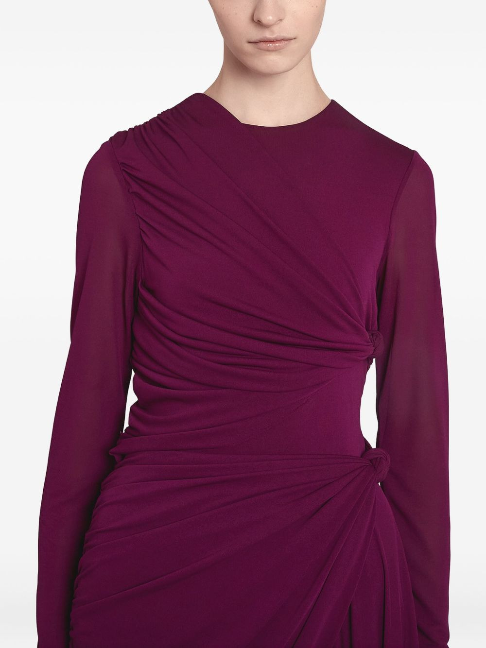 draped long-sleeve maxi dress - 7