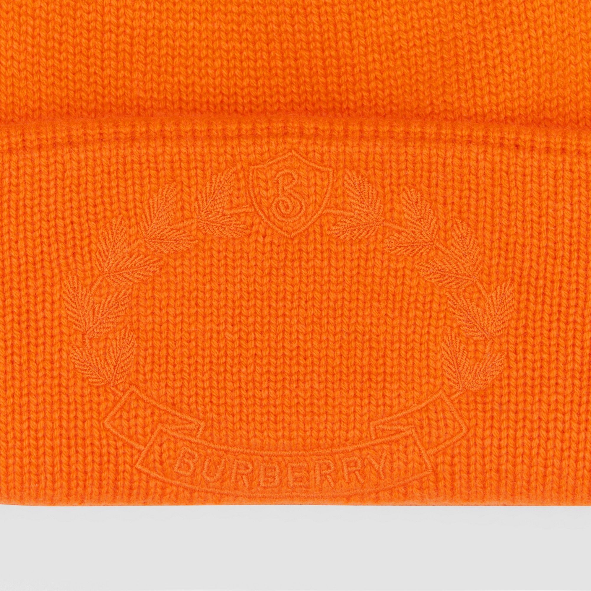Embroidered Oak Leaf Crest Cashmere Beanie 2