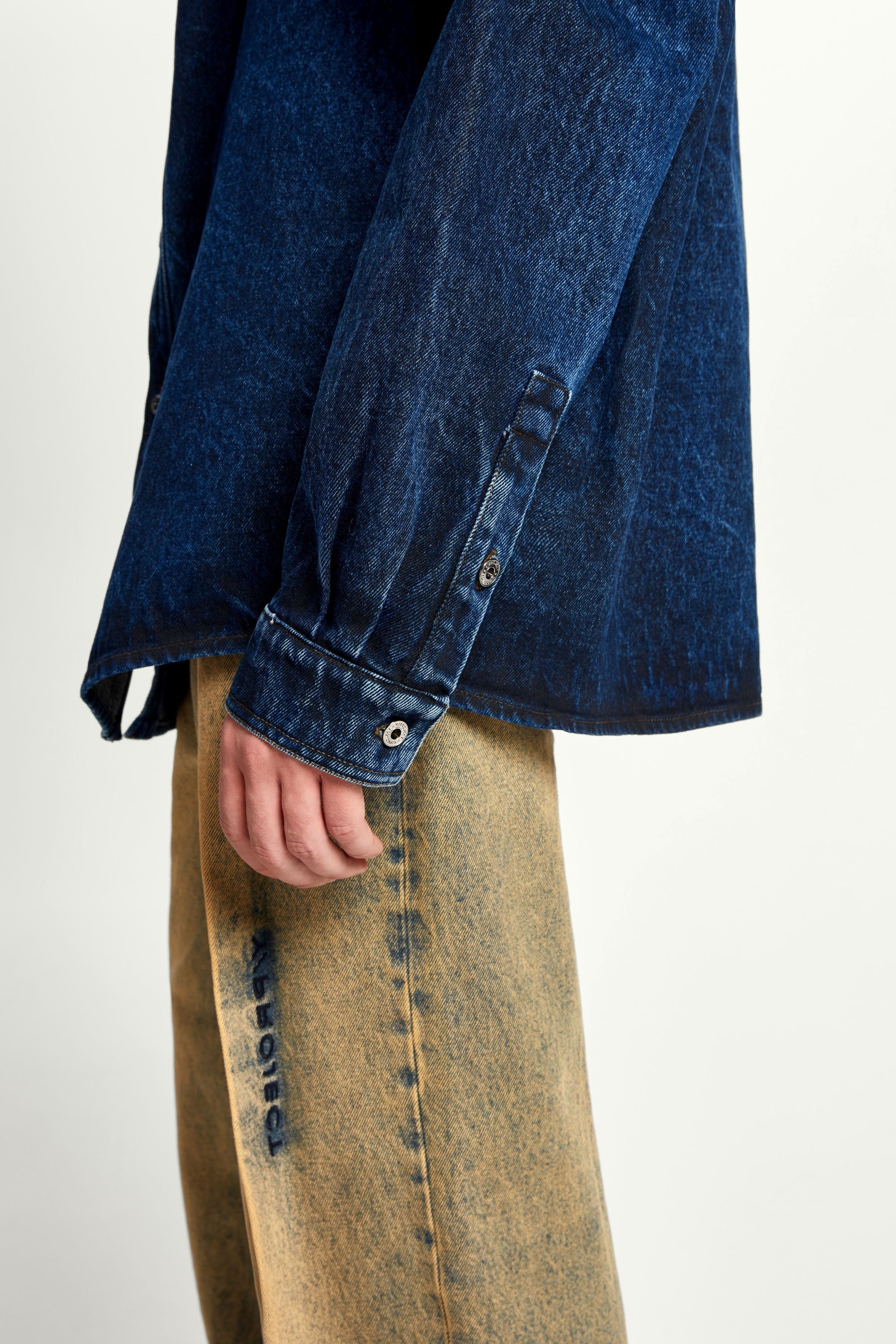 Pinched Logo Denim Shirt - 8