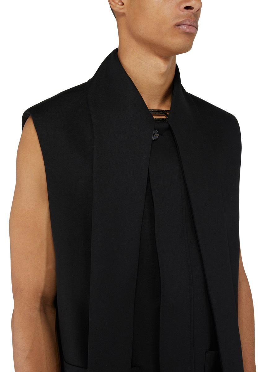 Wool long collar tailor vest - 4