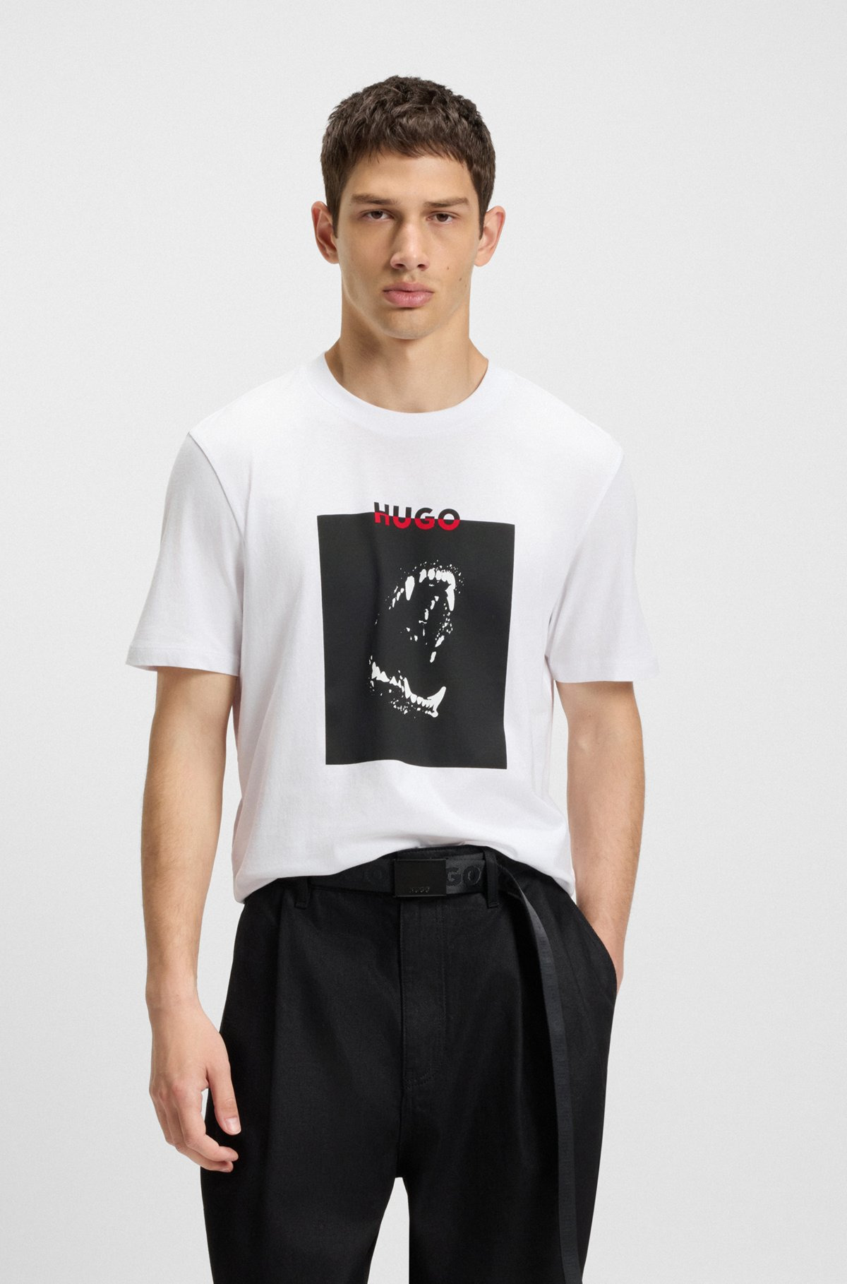 COTTON JERSEY T-SHIRT WITH MIXED-PRINT LOGO - 2
