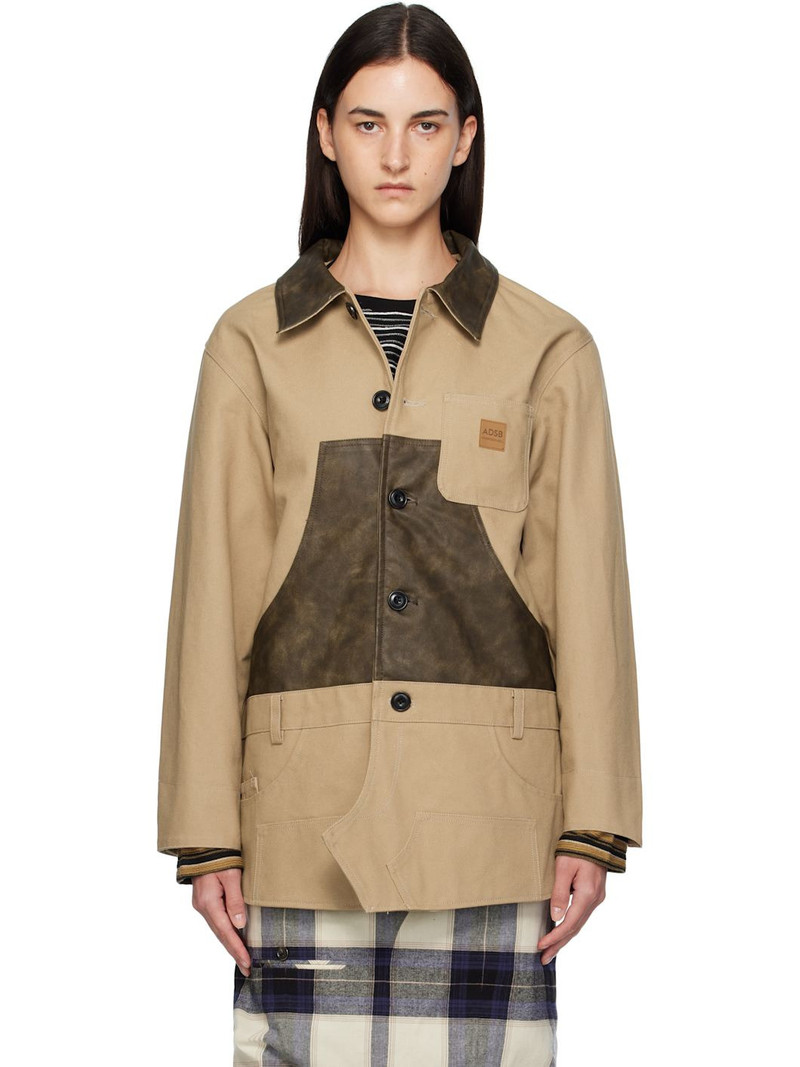 Beige Carpenter Shorts Inserted Coat 1