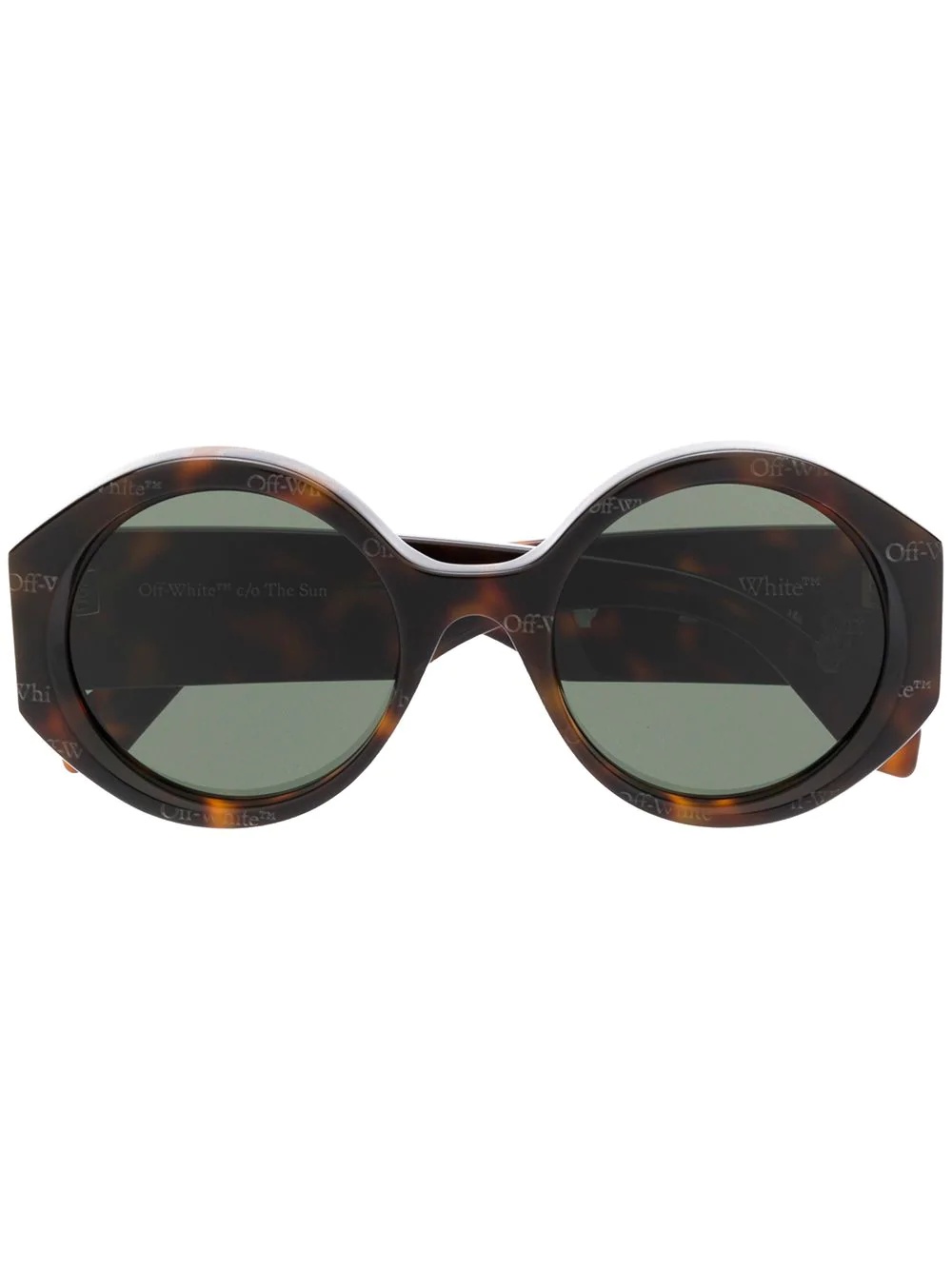 tortoiseshell-effect round frame sunglasses - 1