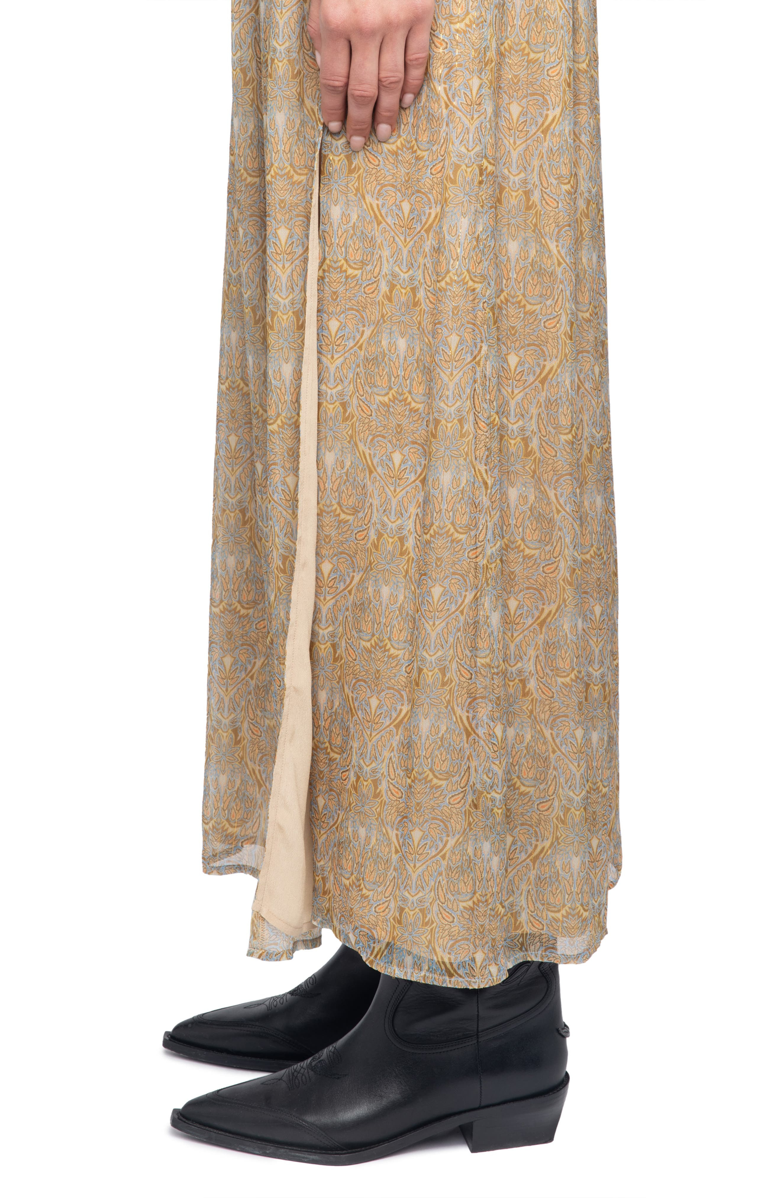 Zadig & Voltaire Jady Paisley Print Maxi Skirt in Cloud at Nordstrom - 4