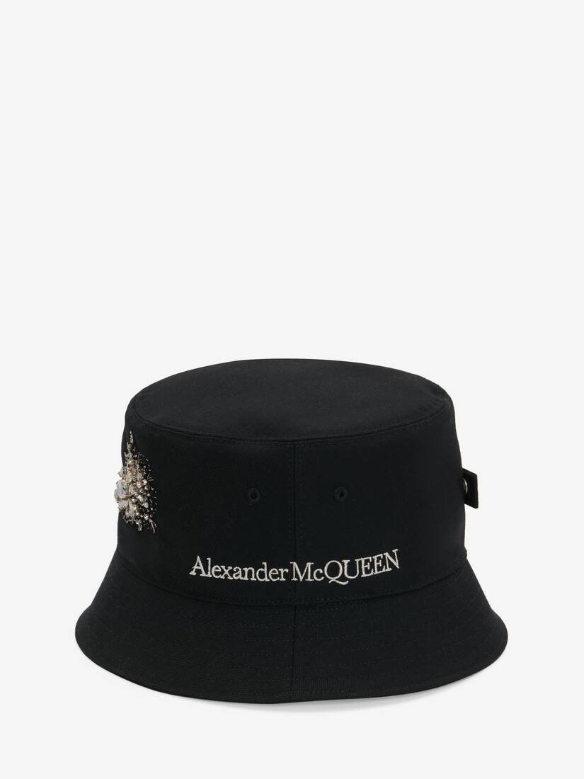 Men's Astral Jewel Embroidery Bucket Hat in Black - 2