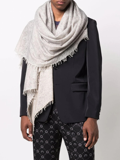 Avant Toi washed frayed-edge cashmere scarf outlook