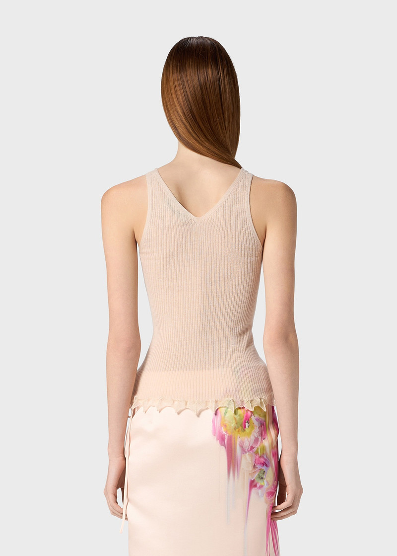 RIBBED TOP WITH LAMÉ SCALLOPED HEM 4