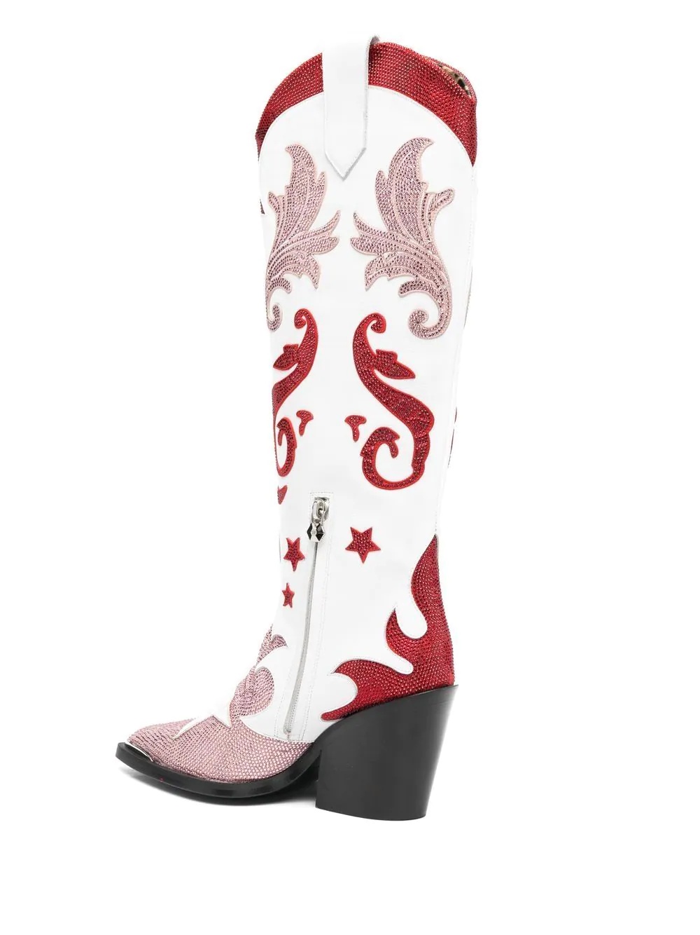 Cowboy 100mm rhinestone-mebellihsed boots - 3