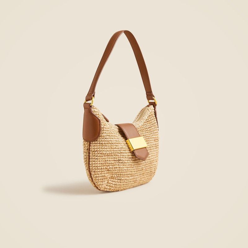 Berkeley buckle shoulder bag in handknotted straw 5