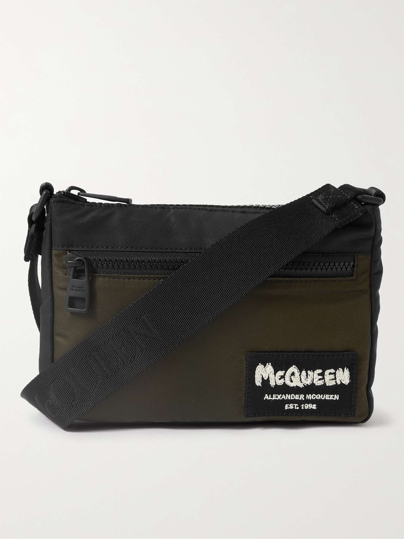 Logo-Appliquéd Two-Tone Nylon Messenger Bag - 1