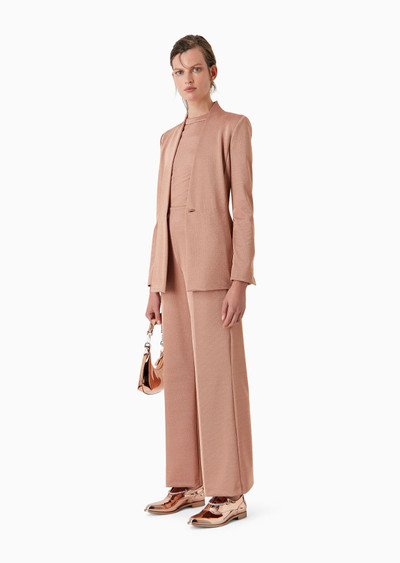 GIORGIO ARMANI Flat-front, viscose bonded jersey trousers outlook