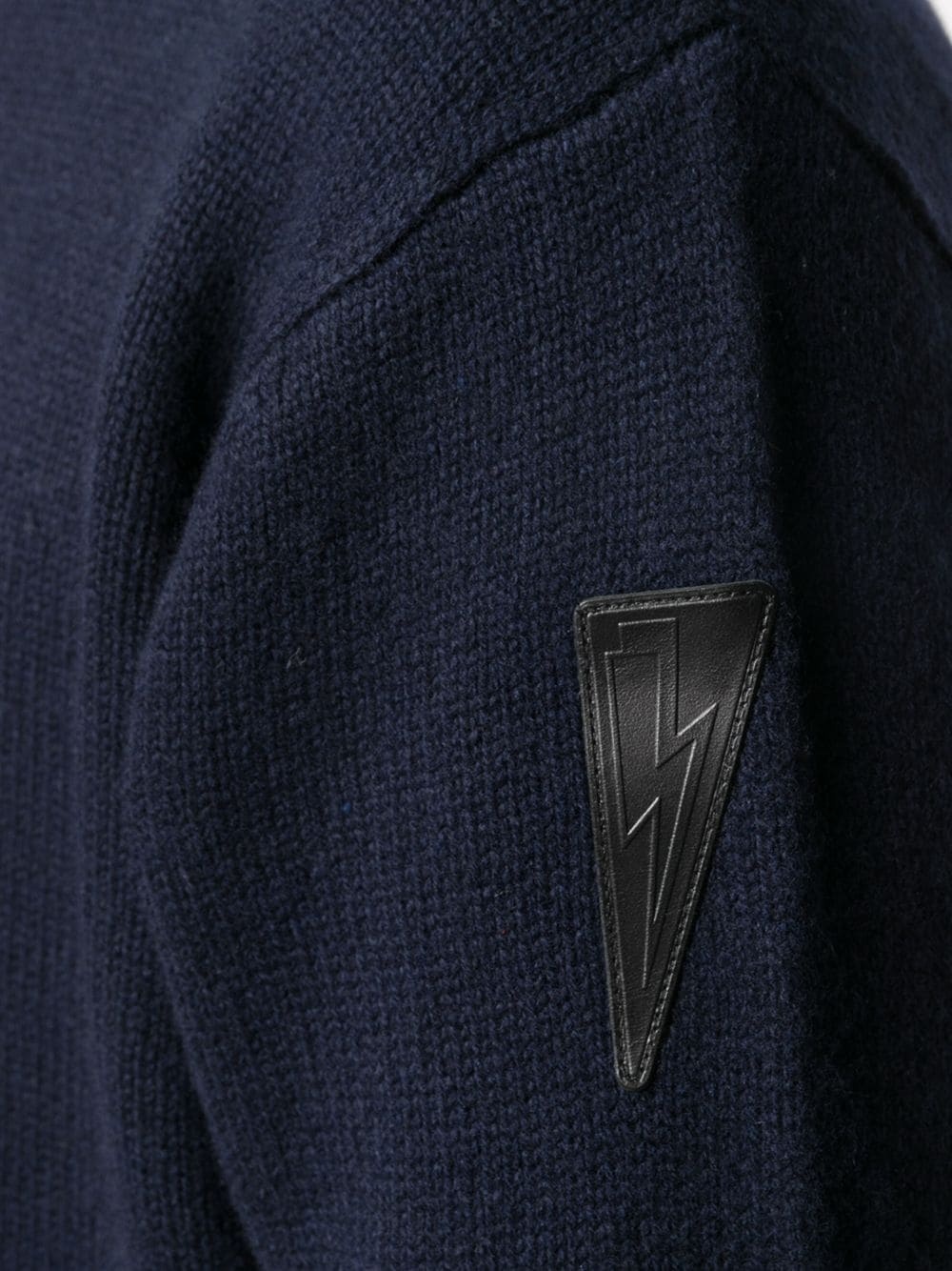 stripe-detail Thunderbolt-patch jumper - 5