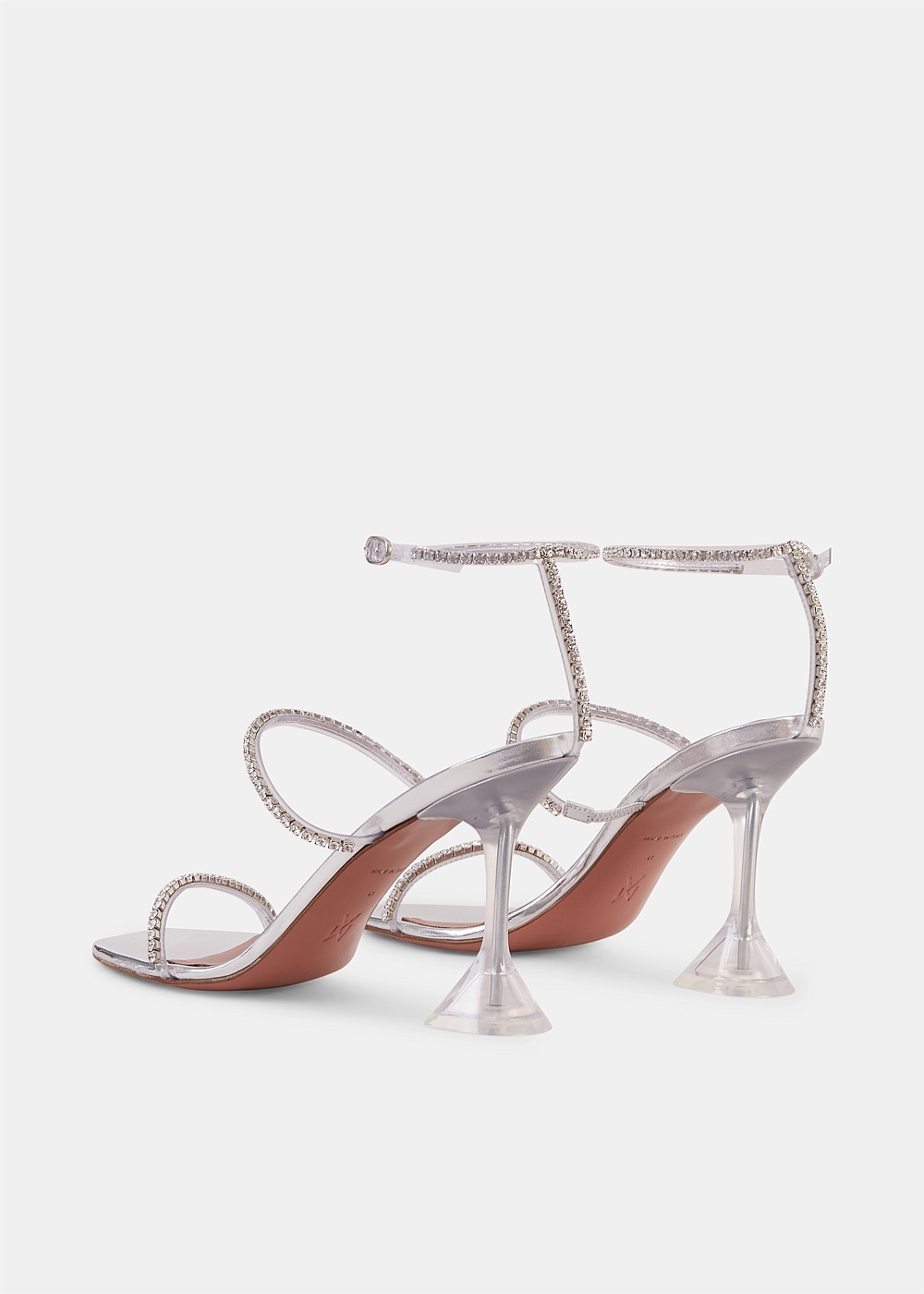 Clear Gilda Crystal Embellished PVC Sandals - 3