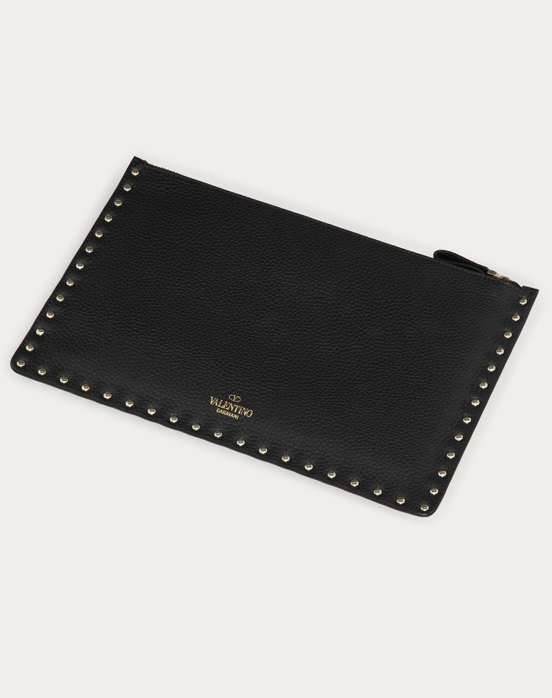 Rockstud Grainy Calfskin Pouch 3