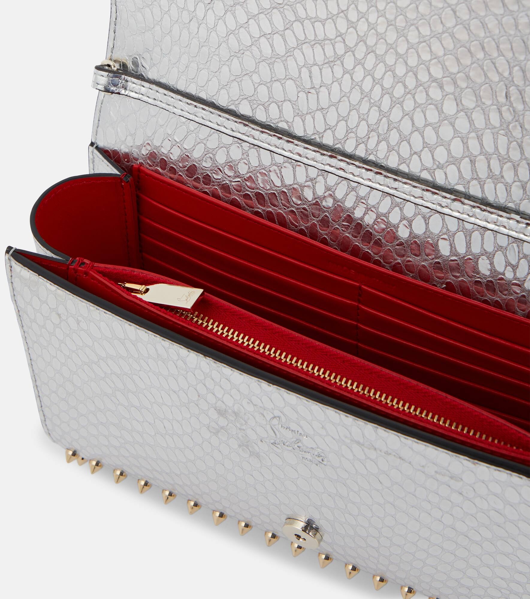 Paloma snake-effect leather clutch - 3