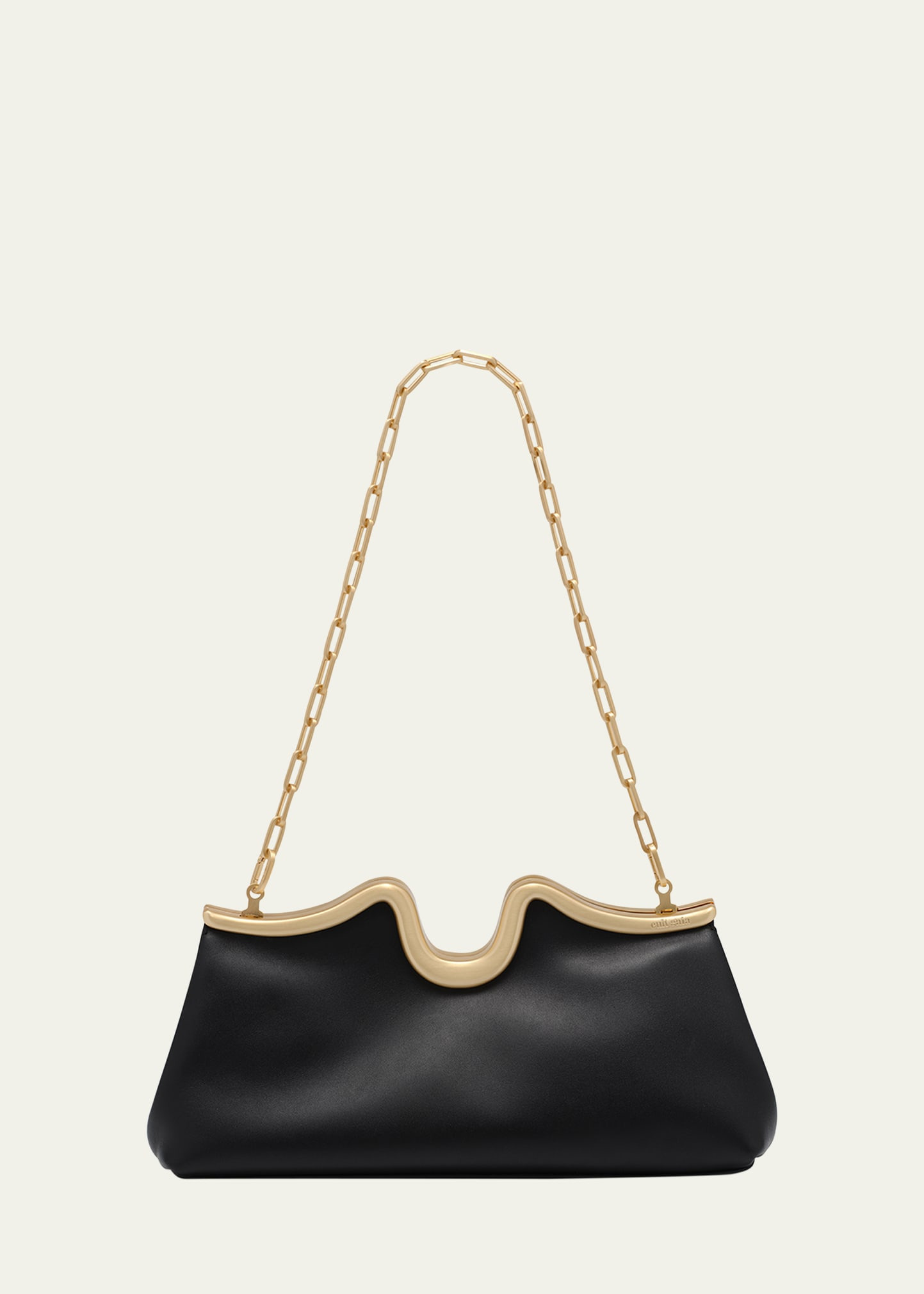 Valma Sculptural Leather Clutch Bag - 5