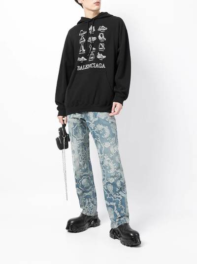 BALENCIAGA motif-print logo hoodie outlook