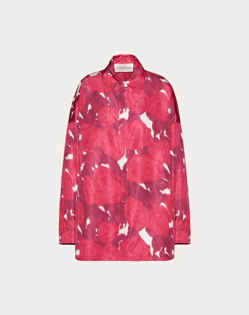 VALENTINO ROSE MOIRE' FAILLE PEA COAT - 1