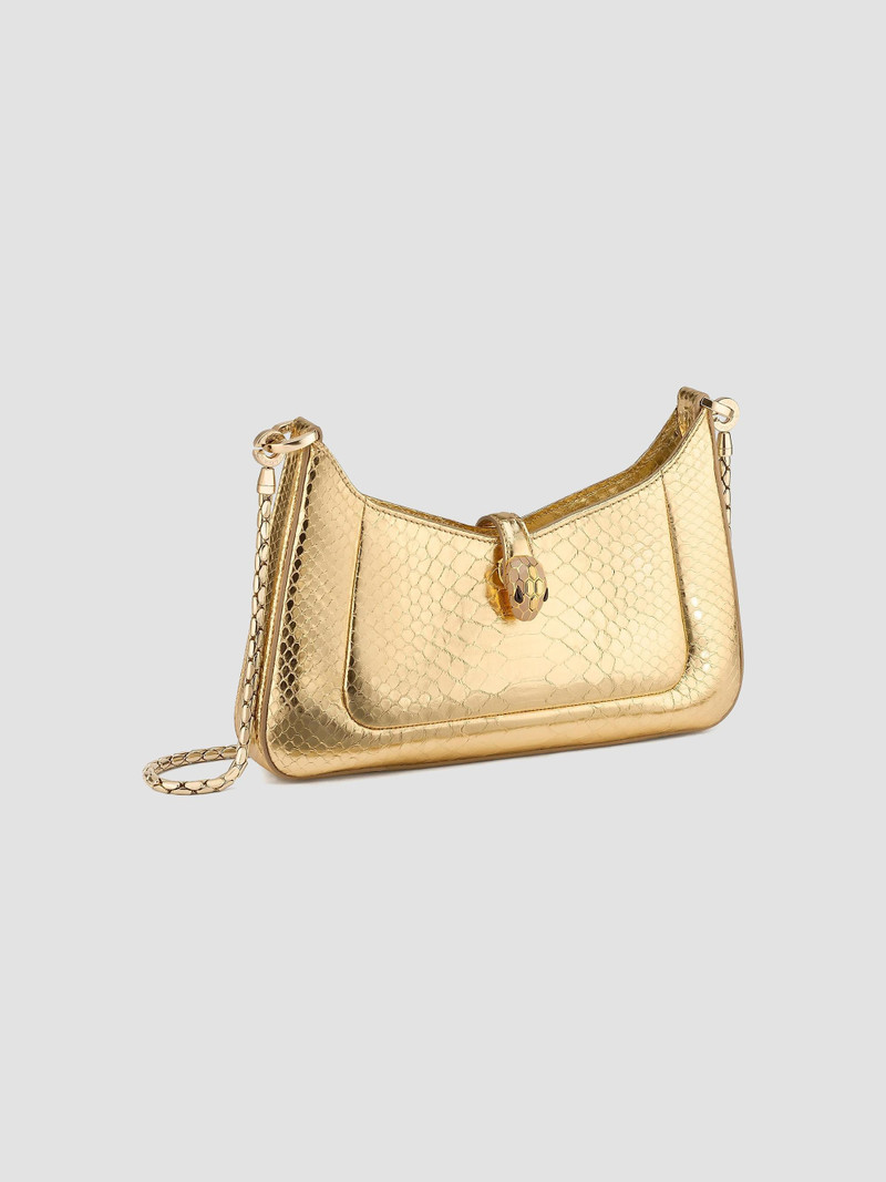 Women's Serpenti Metallic Python Shoulder Bag - Gold 4