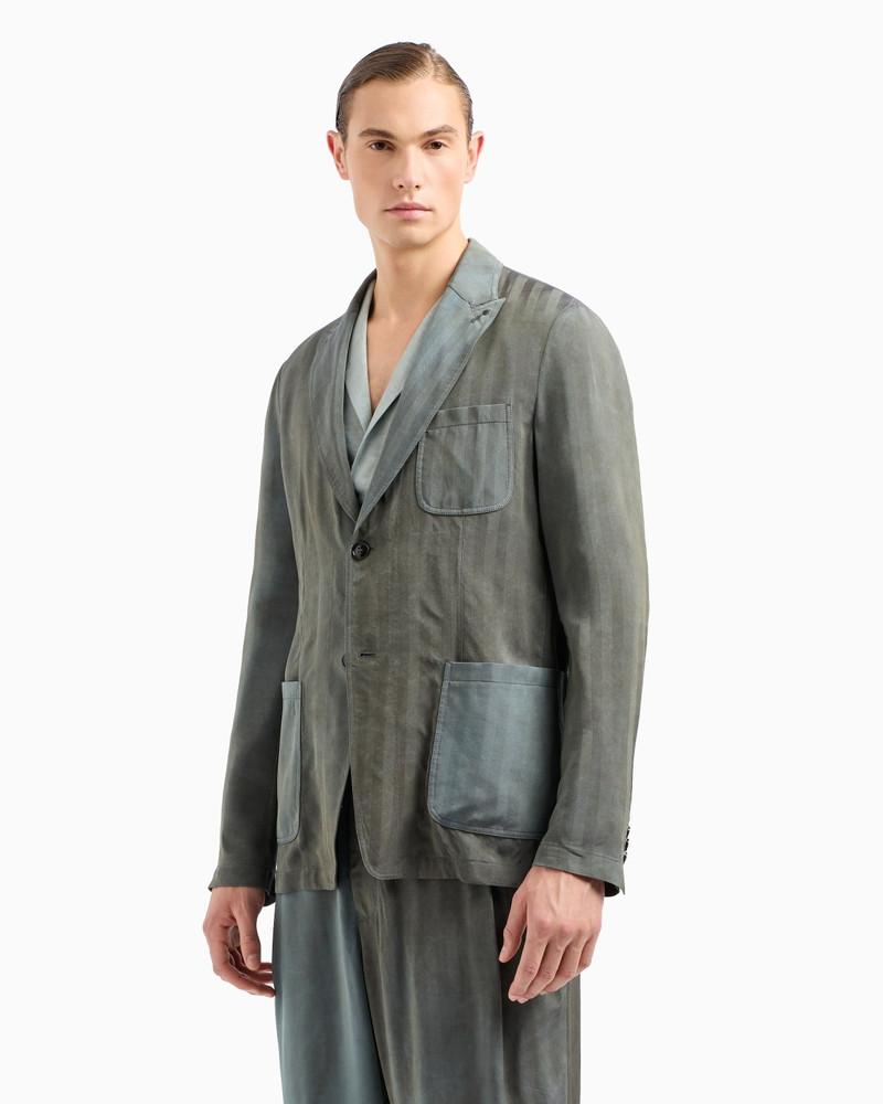 GIORGIO ARMANI SINGLE-BREASTED JACKET IN IRIDESCENT VISCOSE outlook
