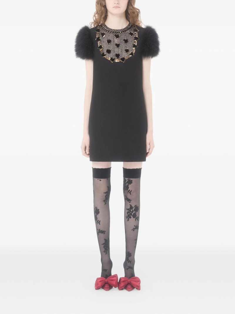 Valentino embroidered crepe couture mini dress outlook