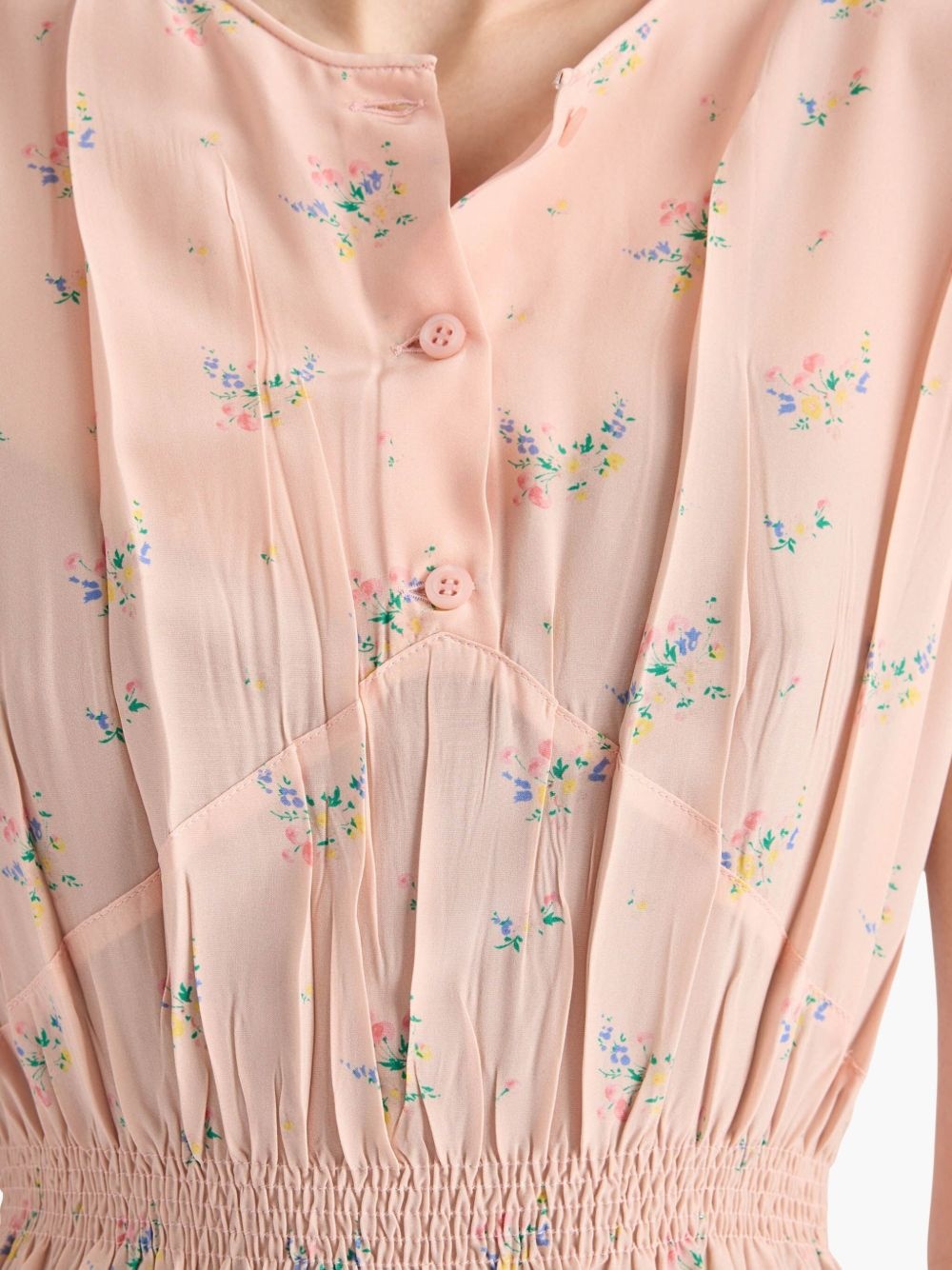 floral pongé midi dress - 6