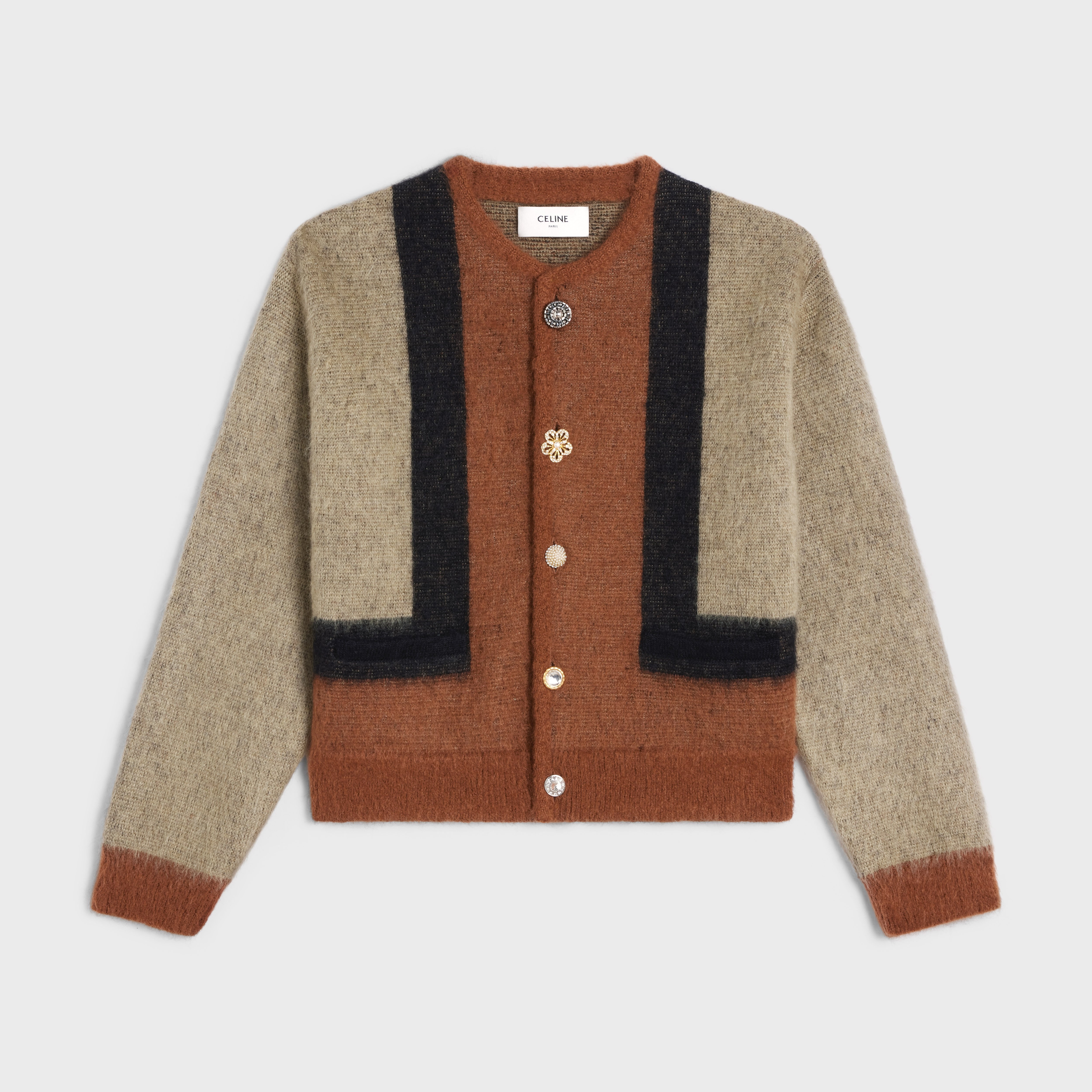 cardigan in brushed mohair - 1