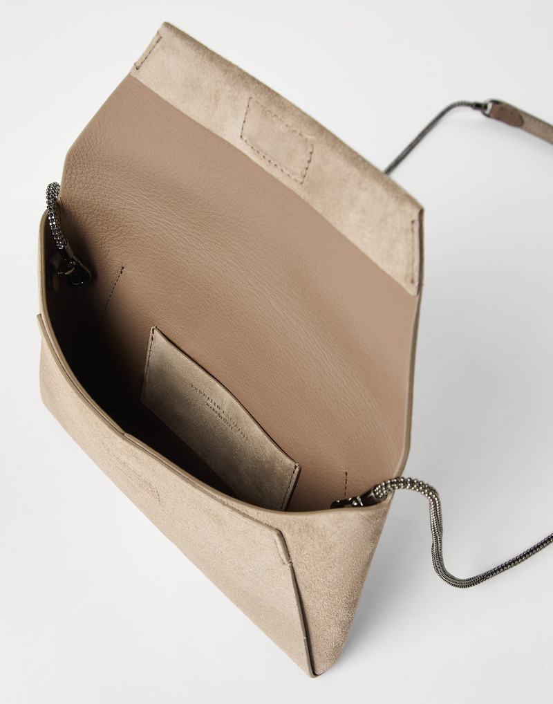 BC Duo pochette in suede with precious chain 5
