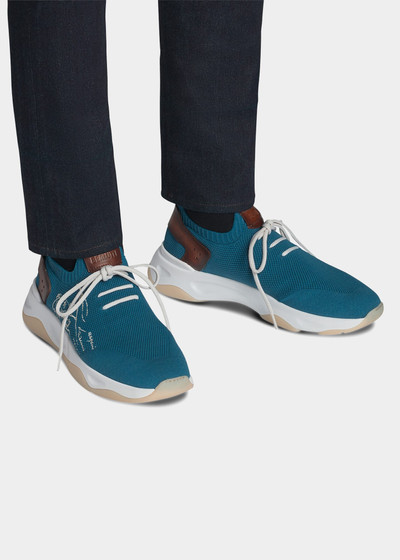Berluti Men's Shadow Knit Scritto Runner Sneakers outlook